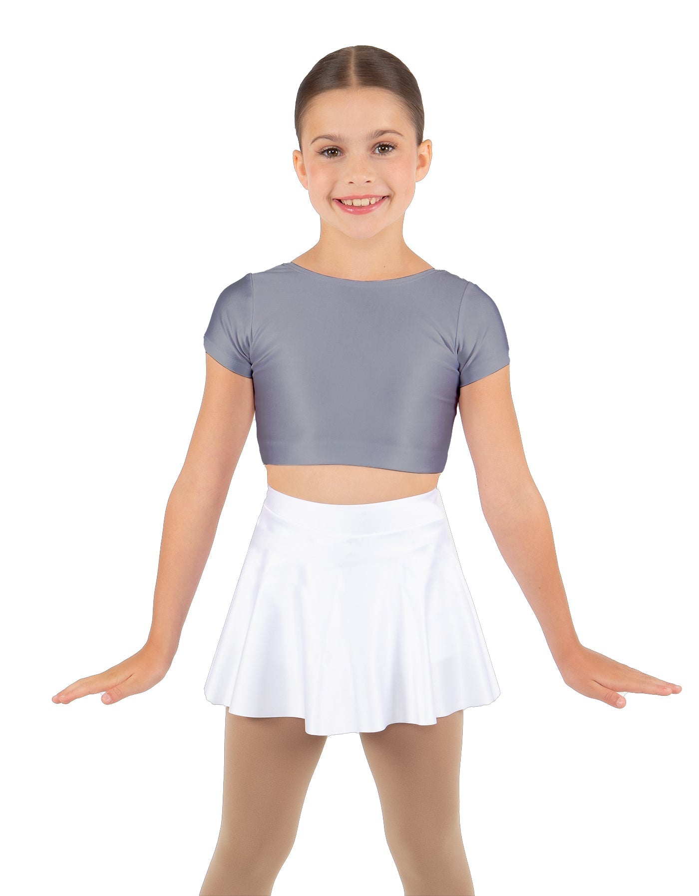 Solid Lycra Cap Sleeve Crop Top