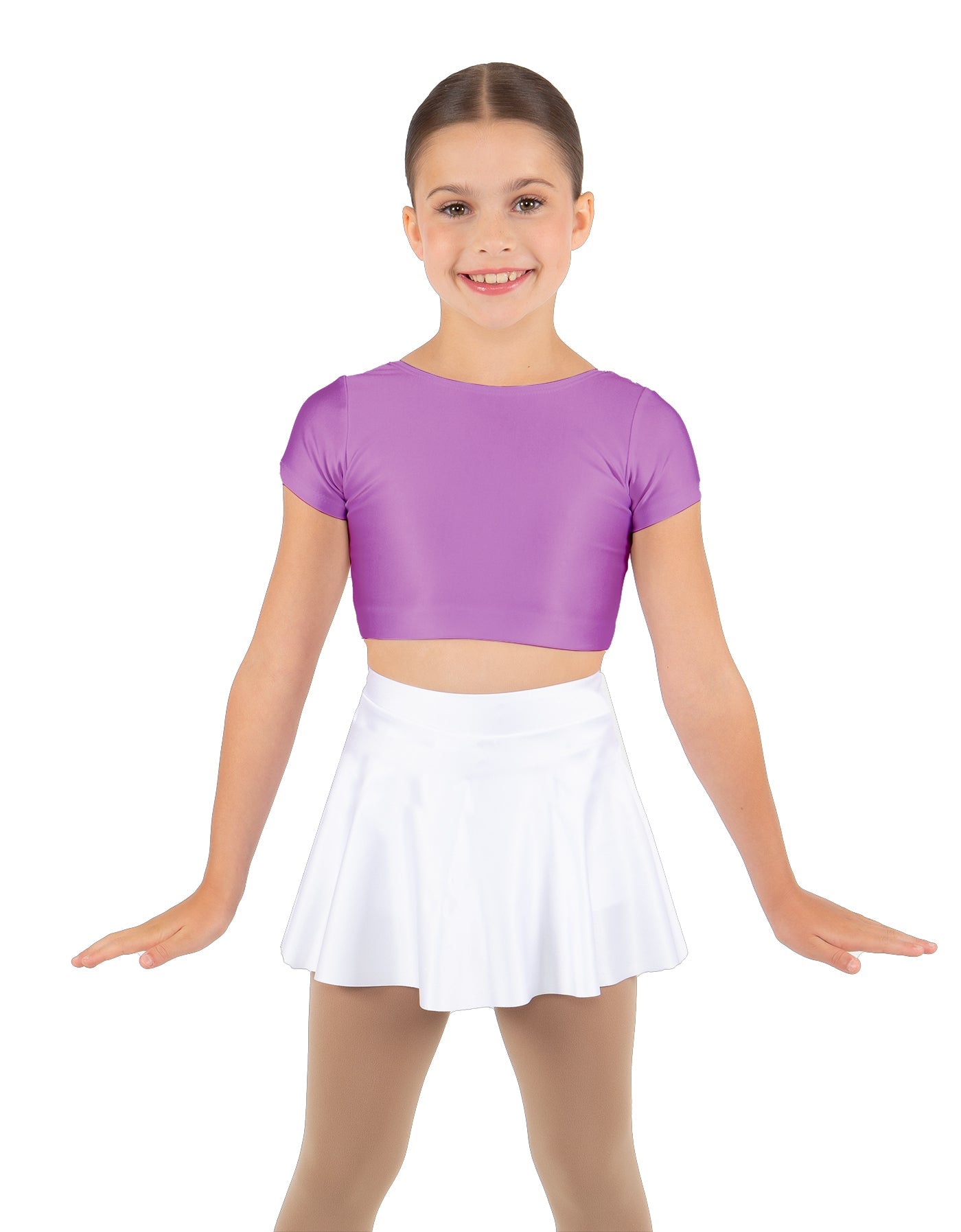 Solid Lycra Cap Sleeve Crop Top
