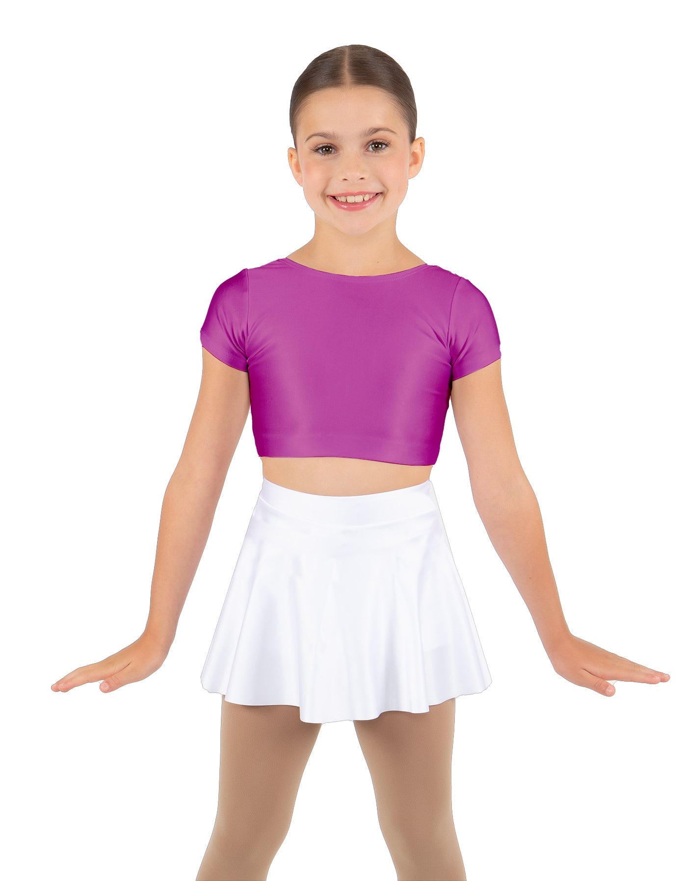 Solid Lycra Cap Sleeve Crop Top