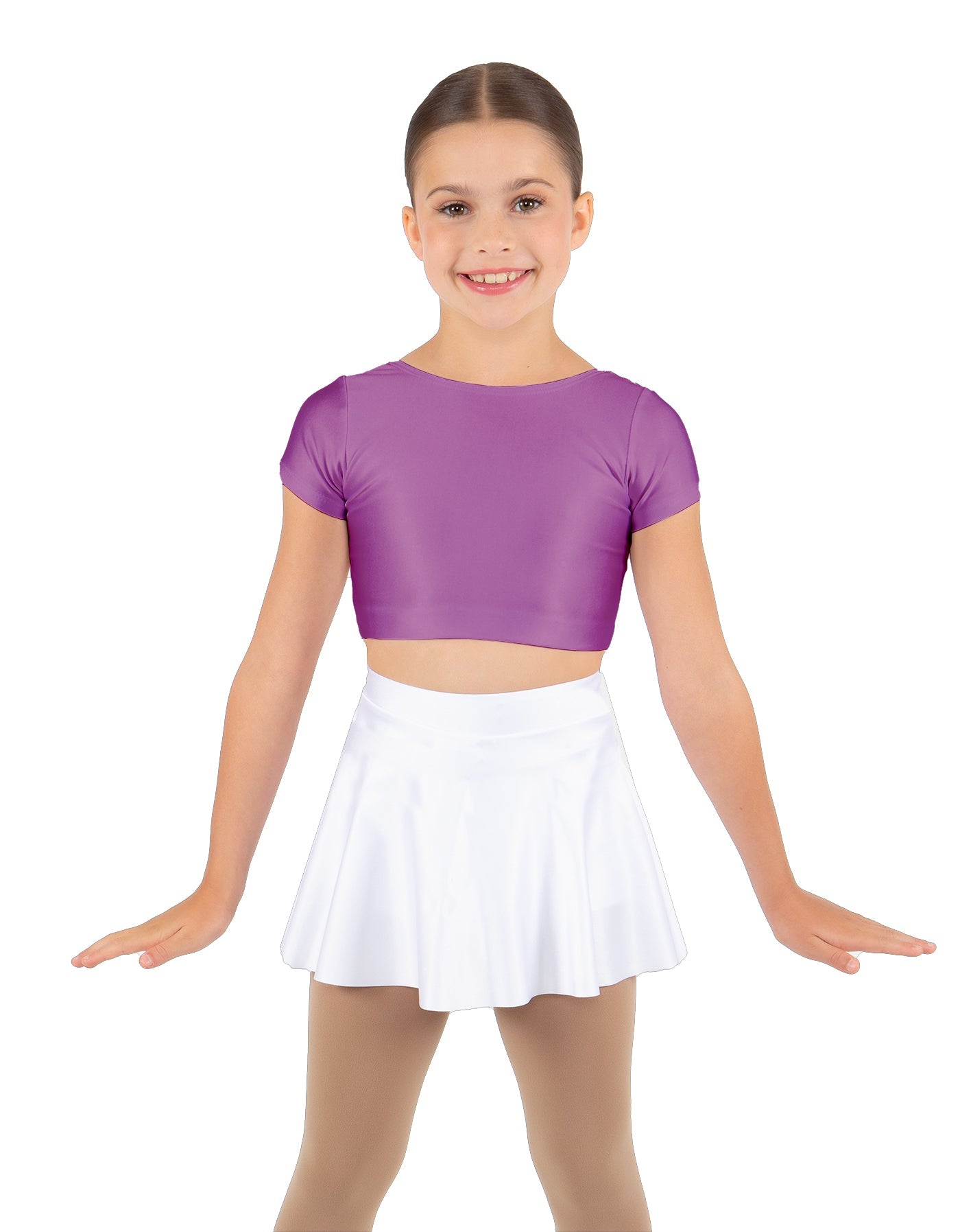 Solid Lycra Cap Sleeve Crop Top