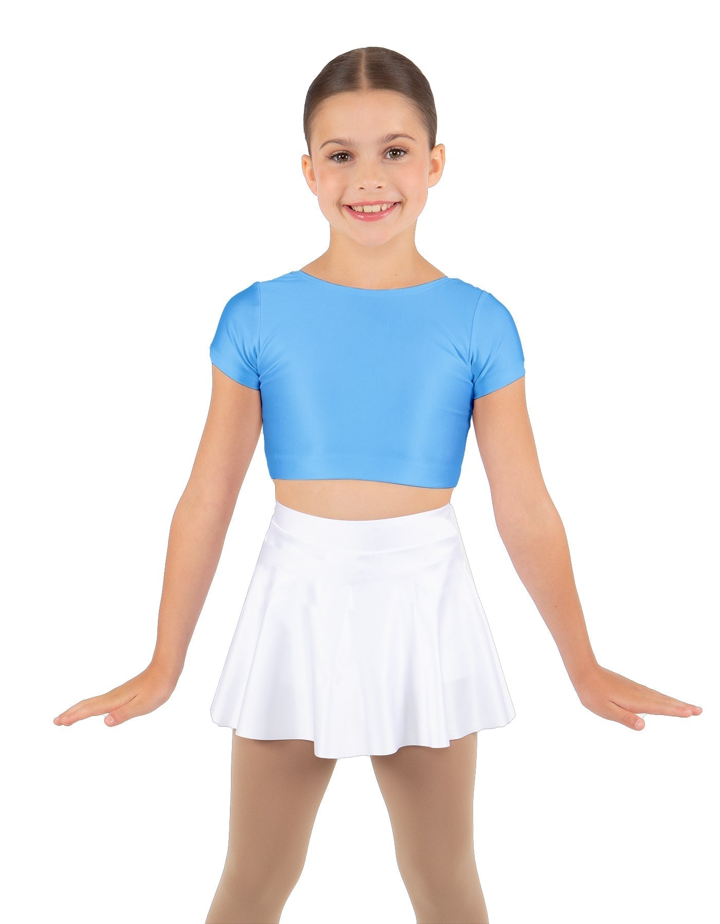 Solid Lycra Cap Sleeve Crop Top