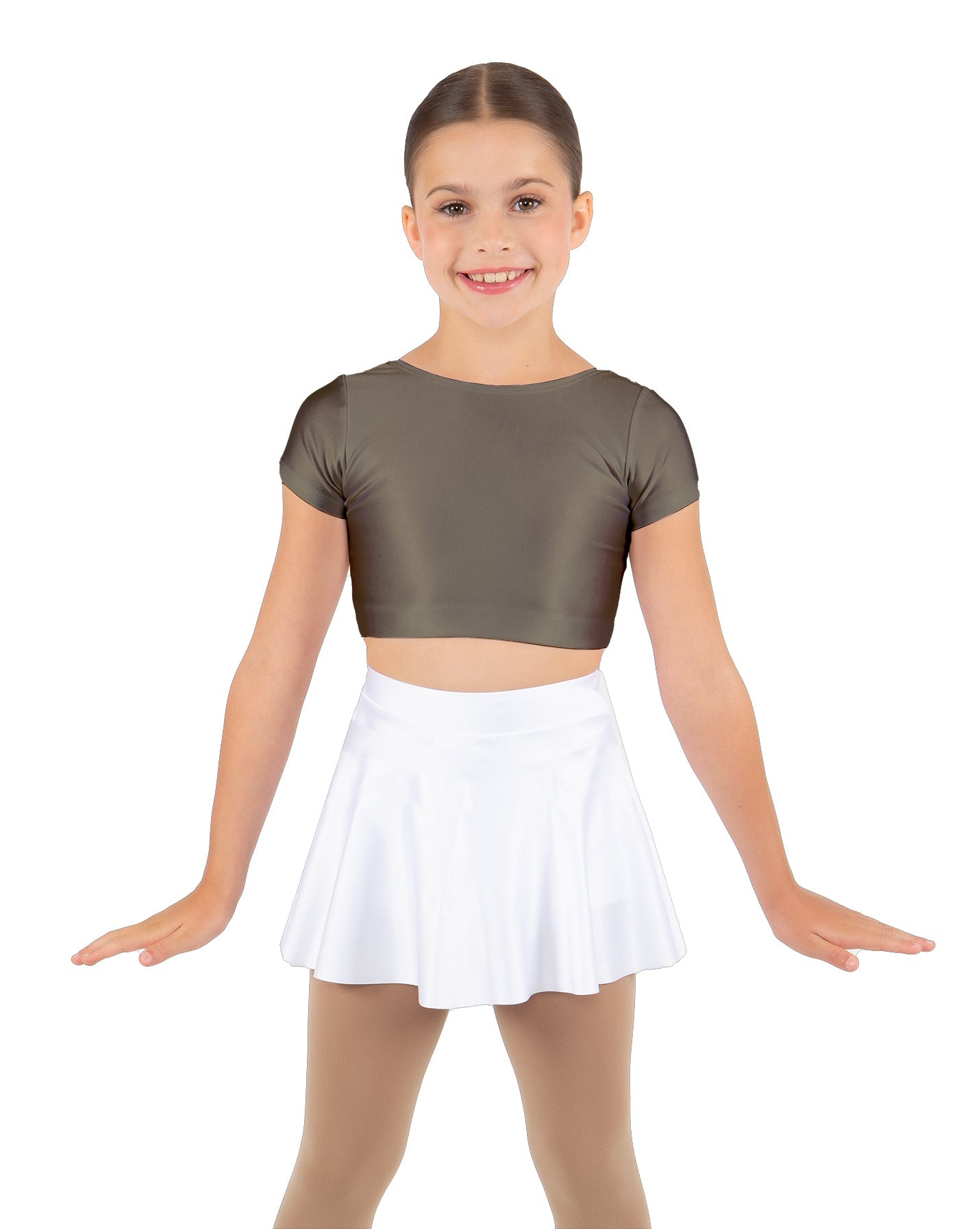 Solid Lycra Cap Sleeve Crop Top