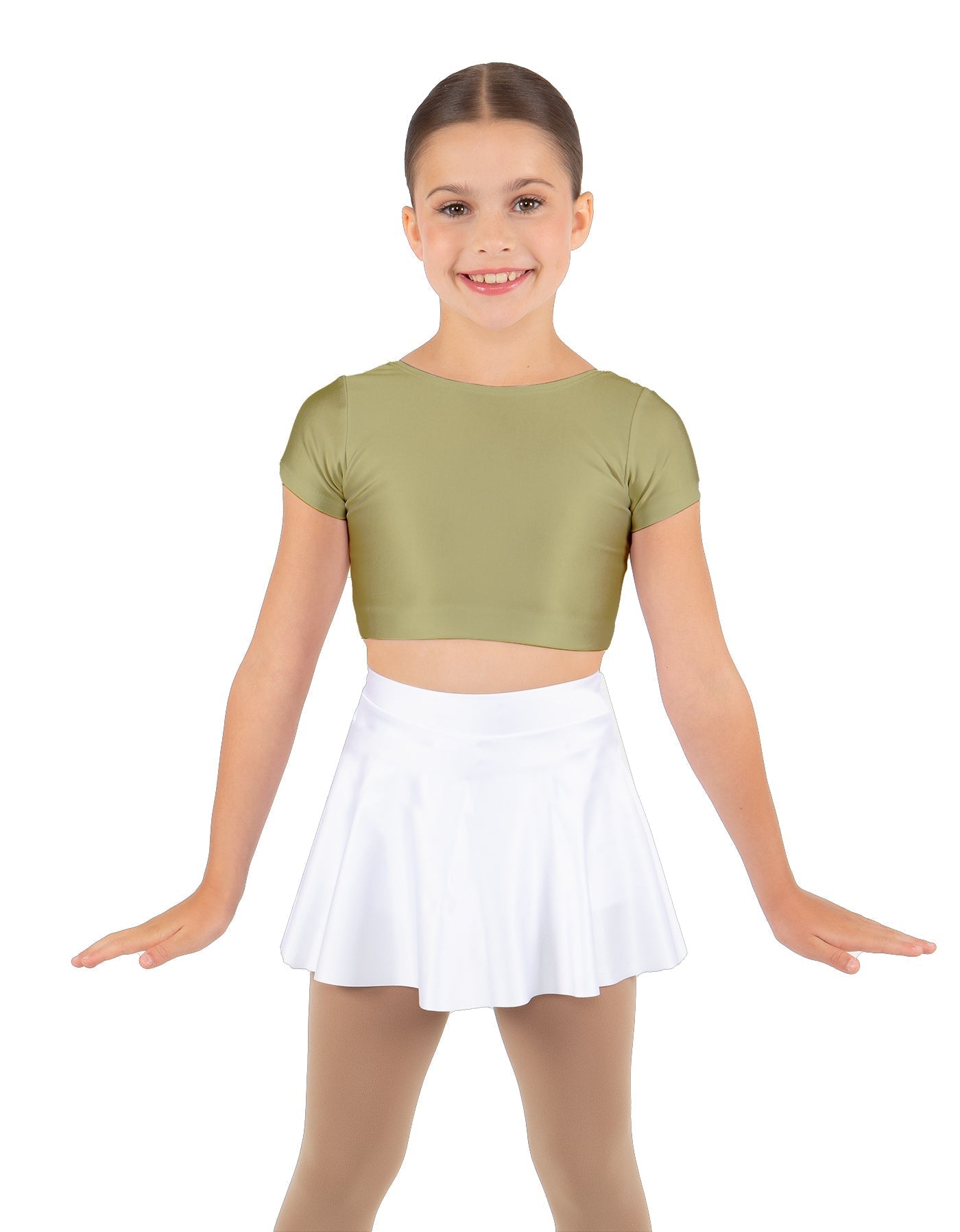 Solid Lycra Cap Sleeve Crop Top