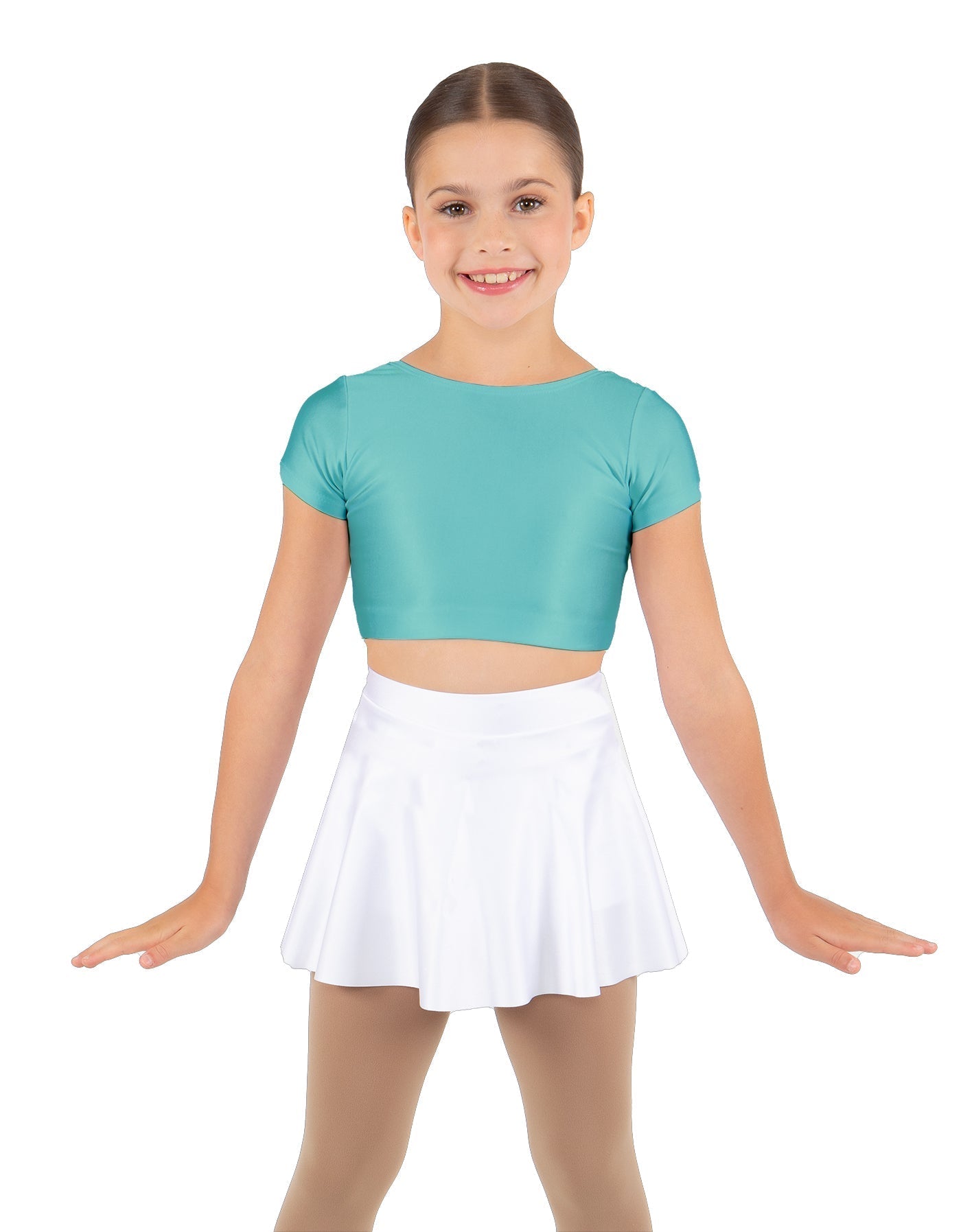 Solid Lycra Cap Sleeve Crop Top
