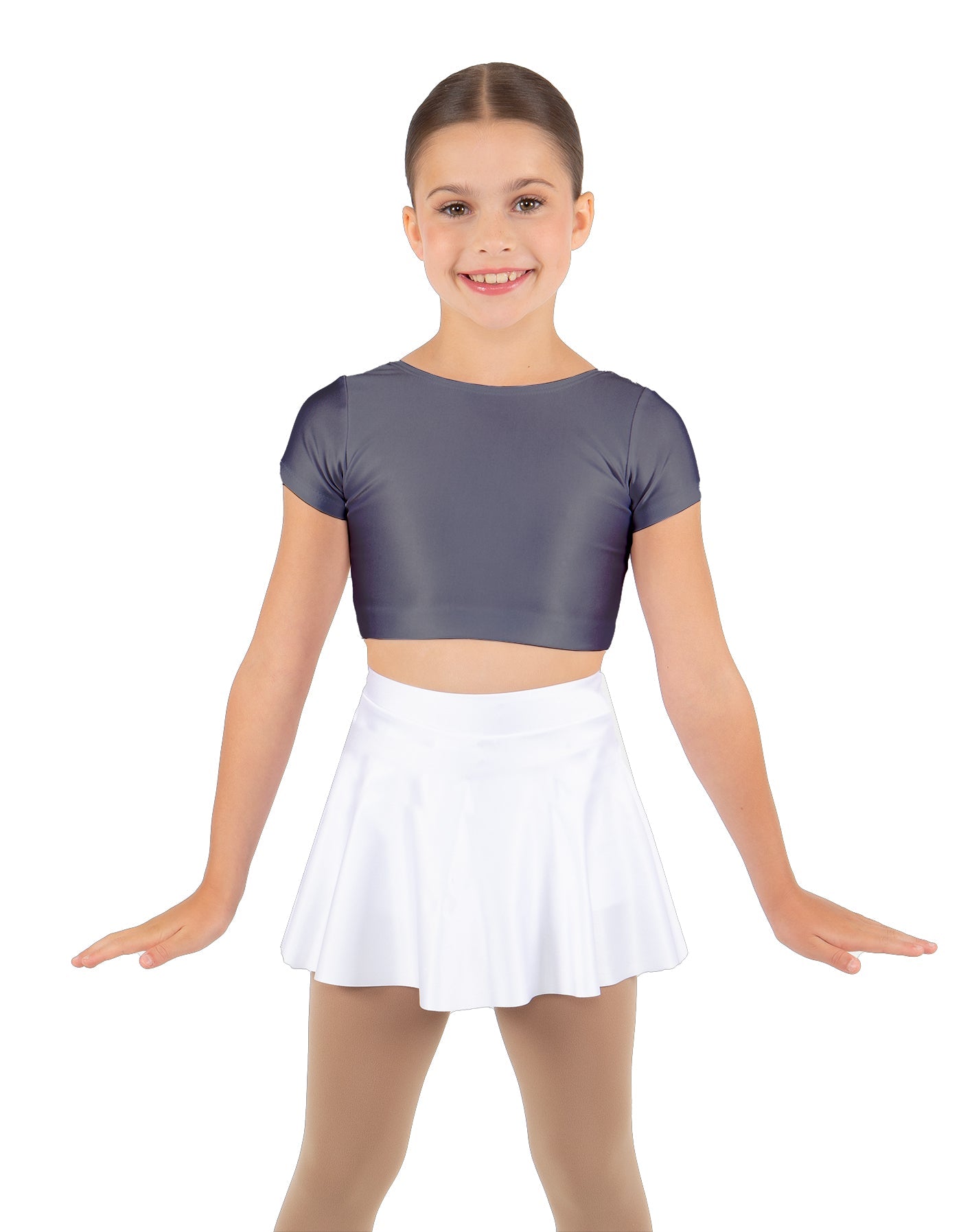 Solid Lycra Cap Sleeve Crop Top