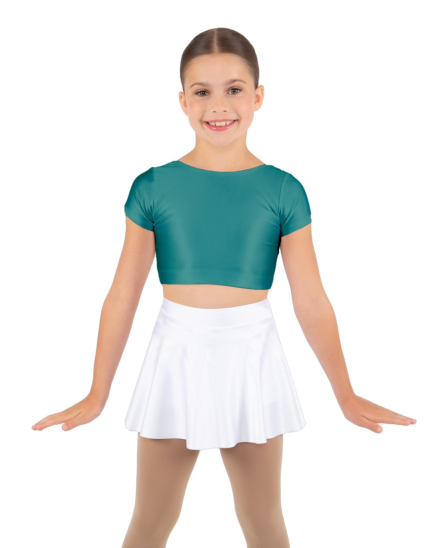 Solid Lycra Cap Sleeve Crop Top