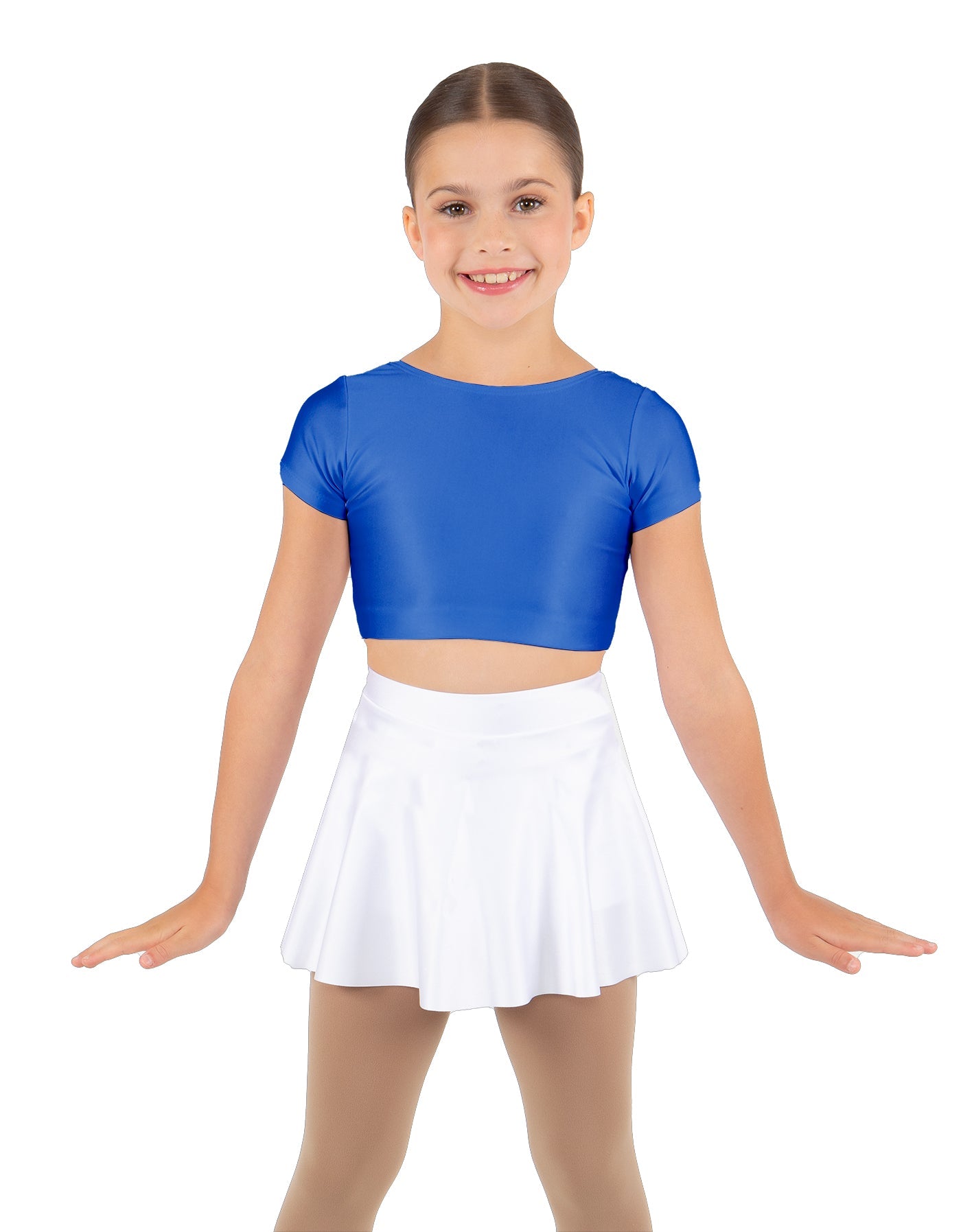Solid Lycra Cap Sleeve Crop Top
