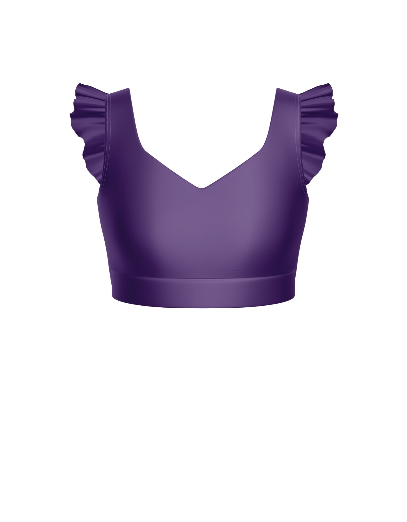Solid Lycra Sweetheart Crop Top Gather Sleeve