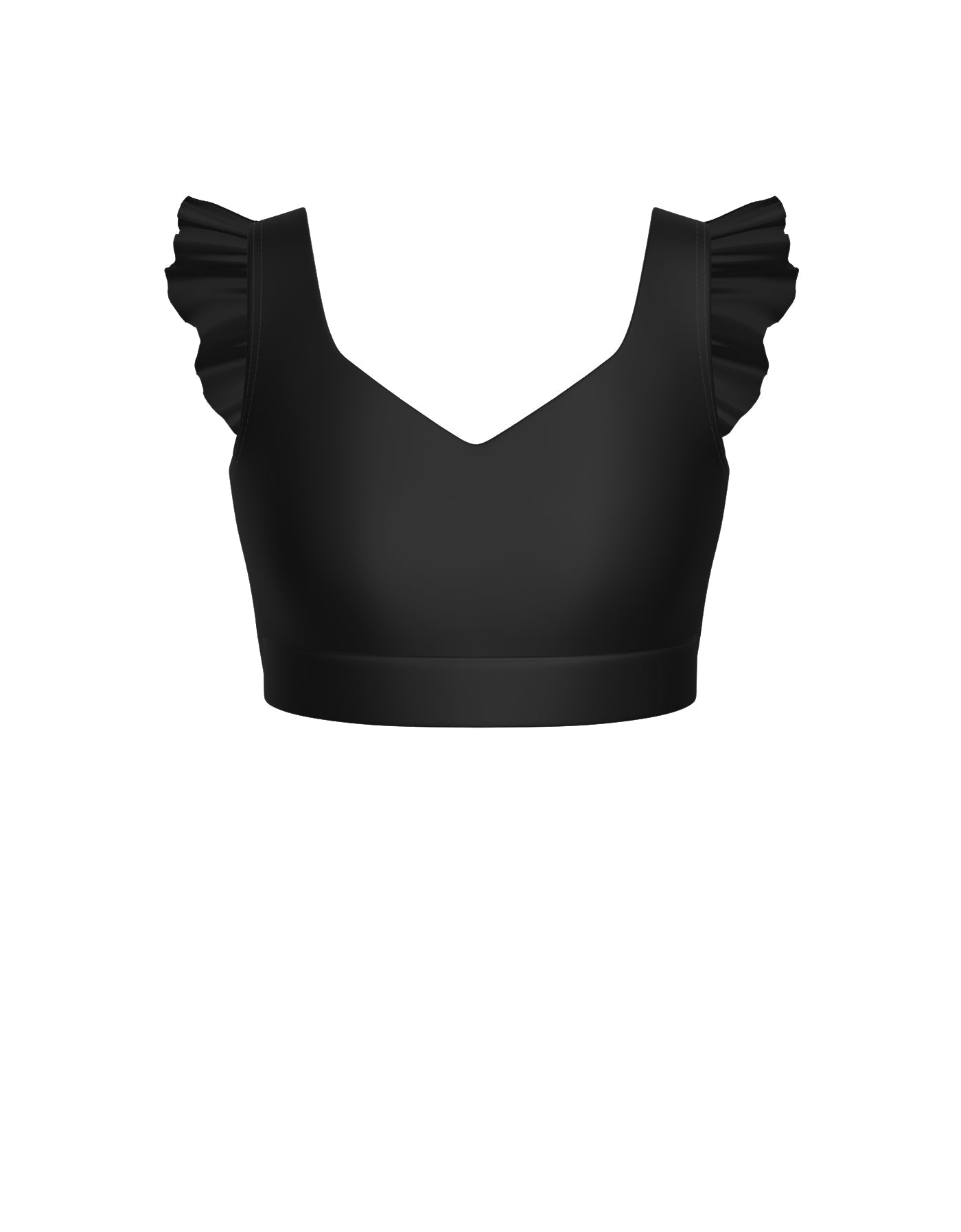 Solid Lycra Sweetheart Crop Top Gather Sleeve