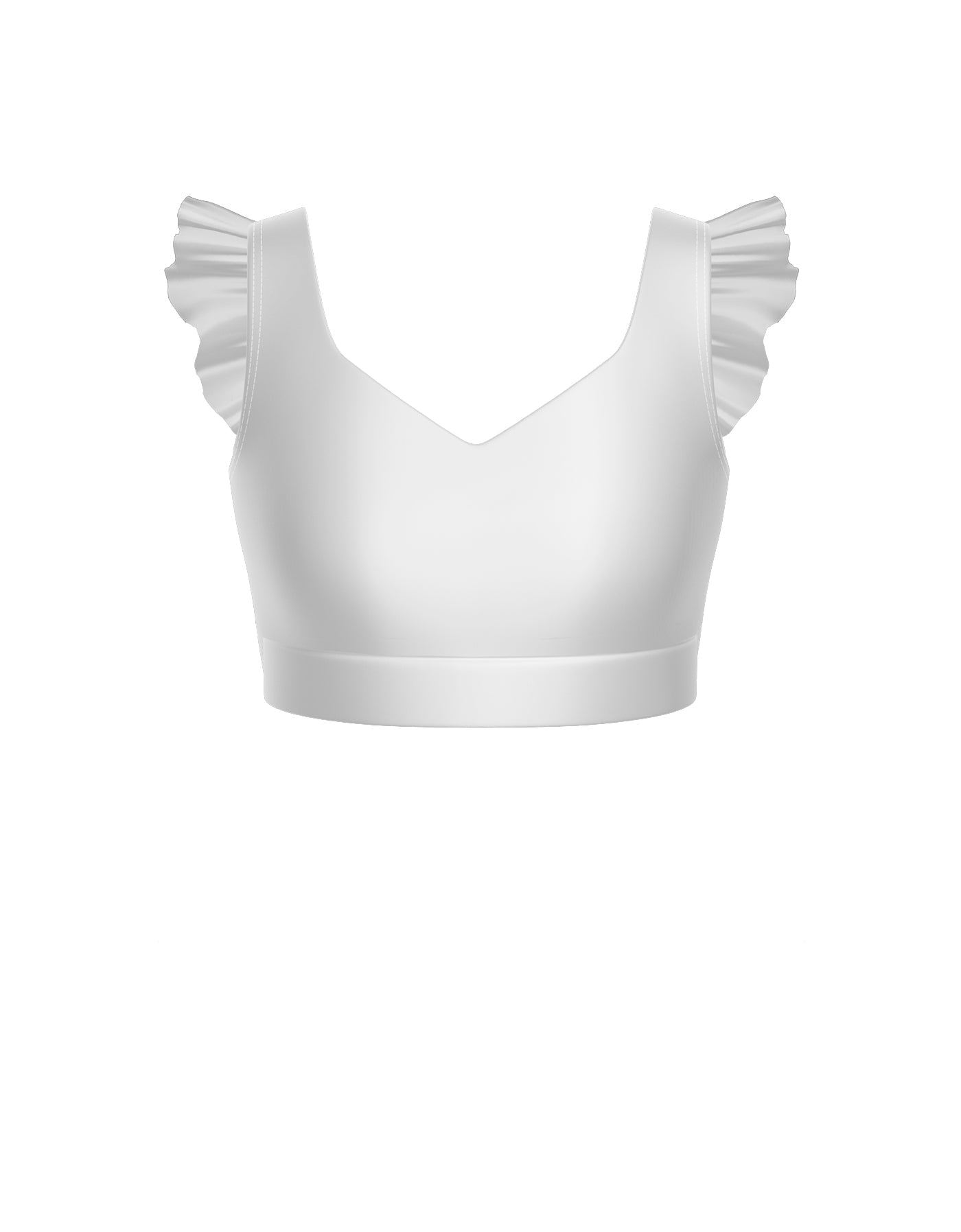 Solid Lycra Sweetheart Crop Top Gather Sleeve