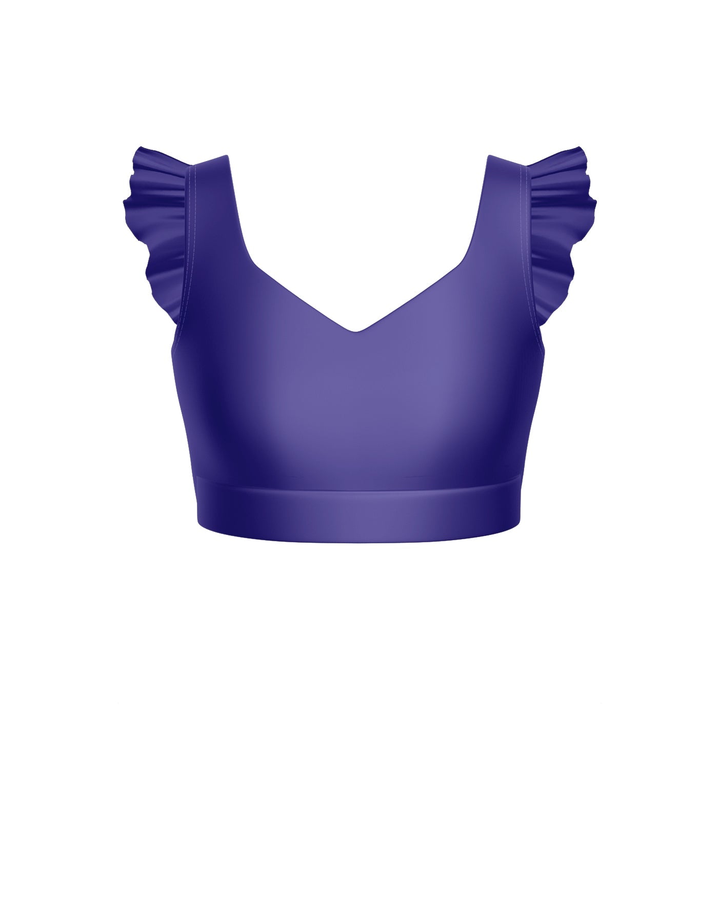 Solid Lycra Sweetheart Crop Top Gather Sleeve