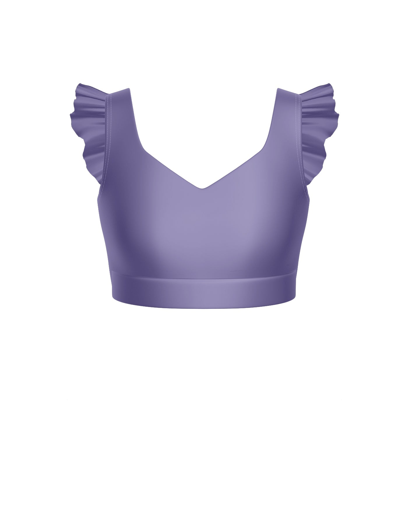 Solid Lycra Sweetheart Crop Top Gather Sleeve