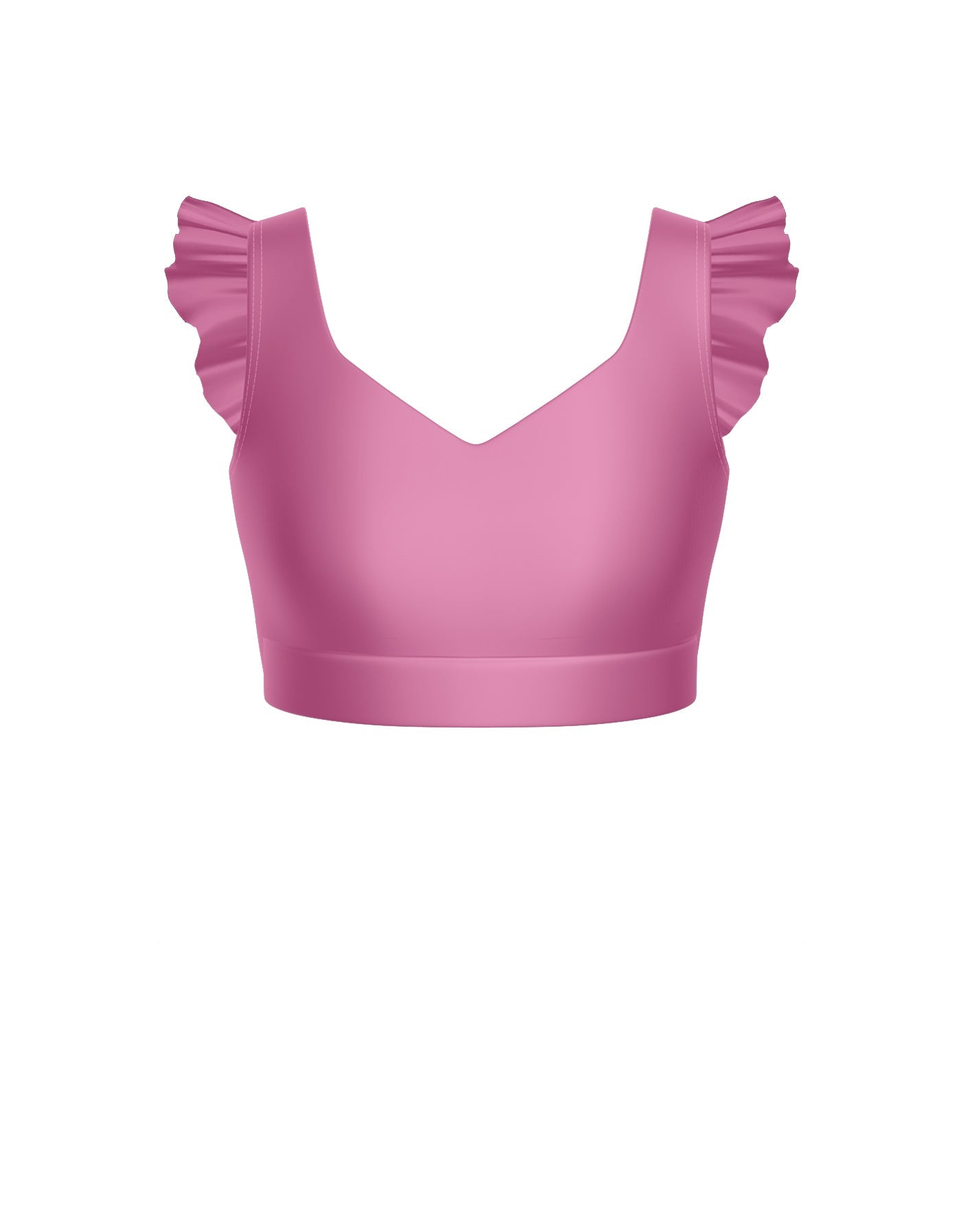 Solid Lycra Sweetheart Crop Top Gather Sleeve