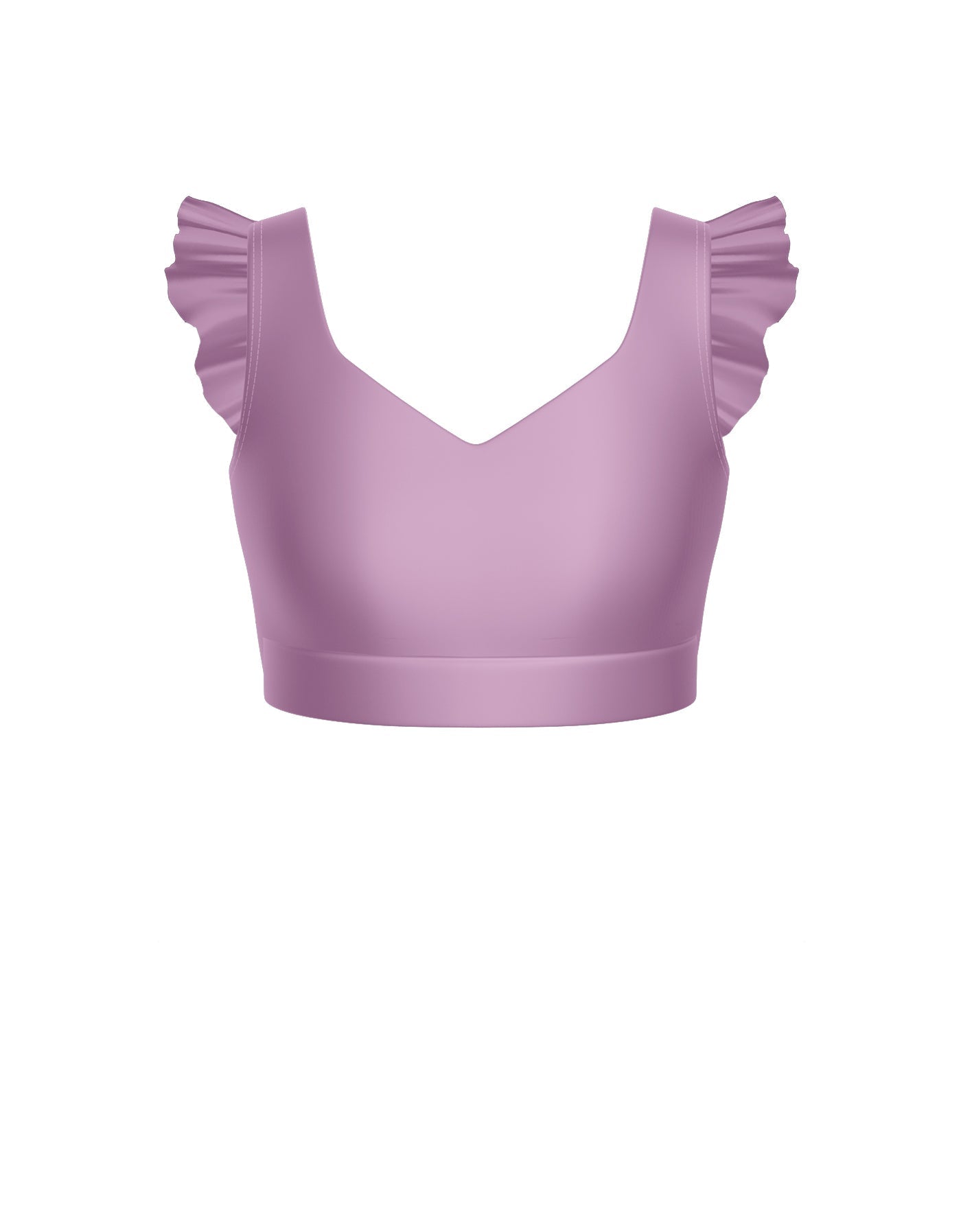 Solid Lycra Sweetheart Crop Top Gather Sleeve