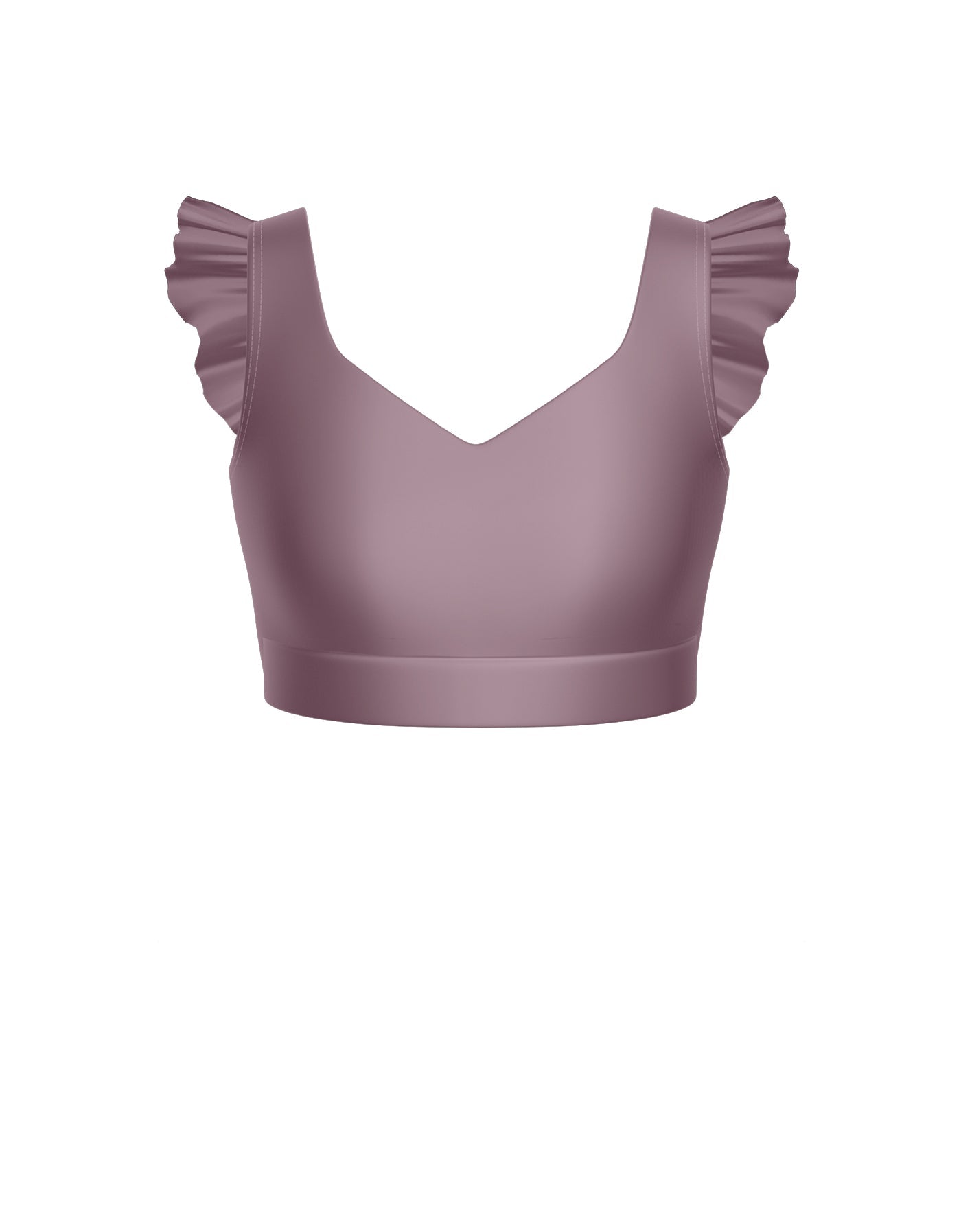 Solid Lycra Sweetheart Crop Top Gather Sleeve