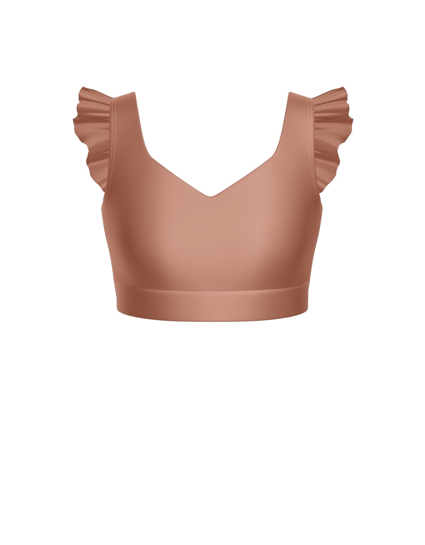 Solid Lycra Sweetheart Crop Top Gather Sleeve