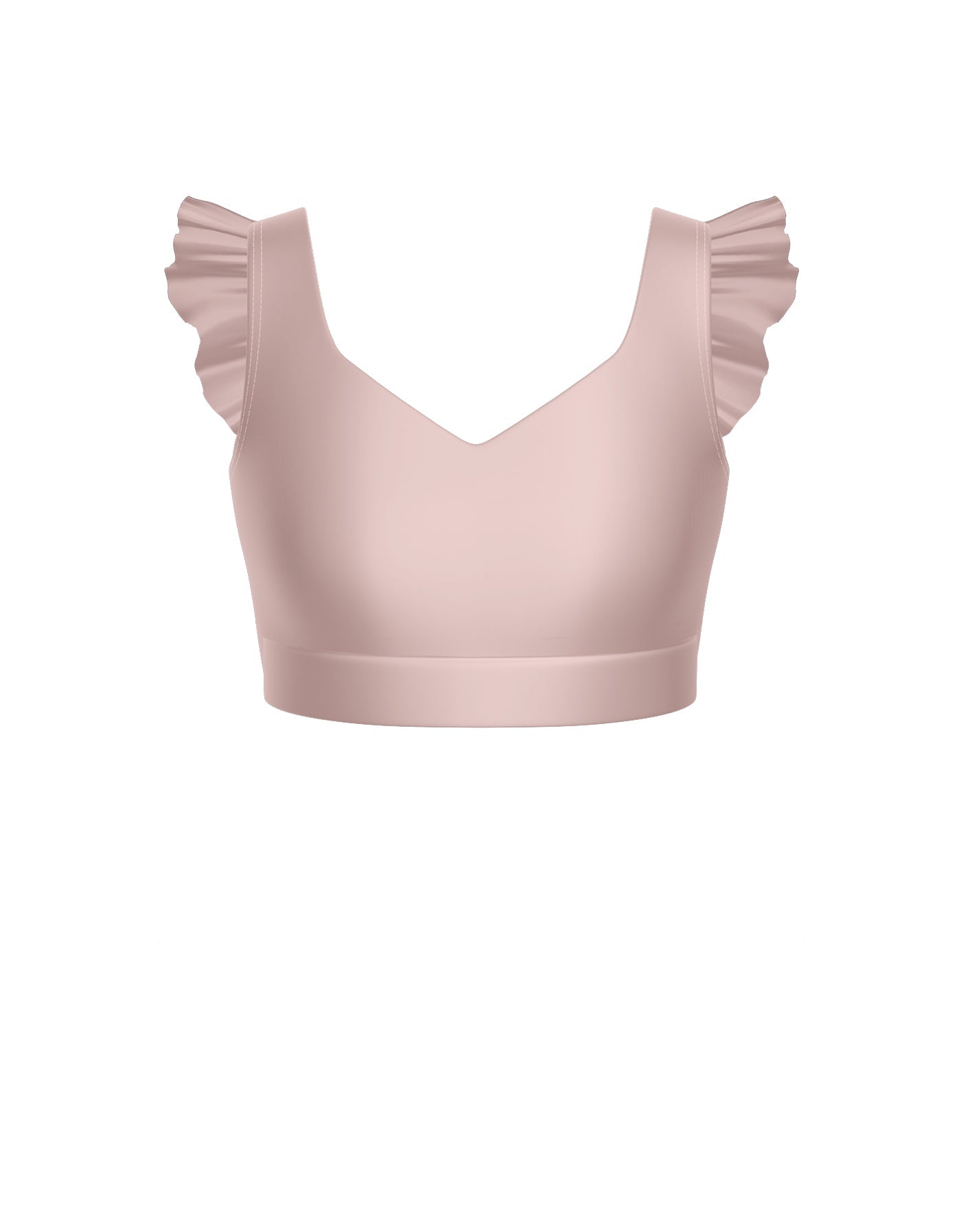 Solid Lycra Sweetheart Crop Top Gather Sleeve