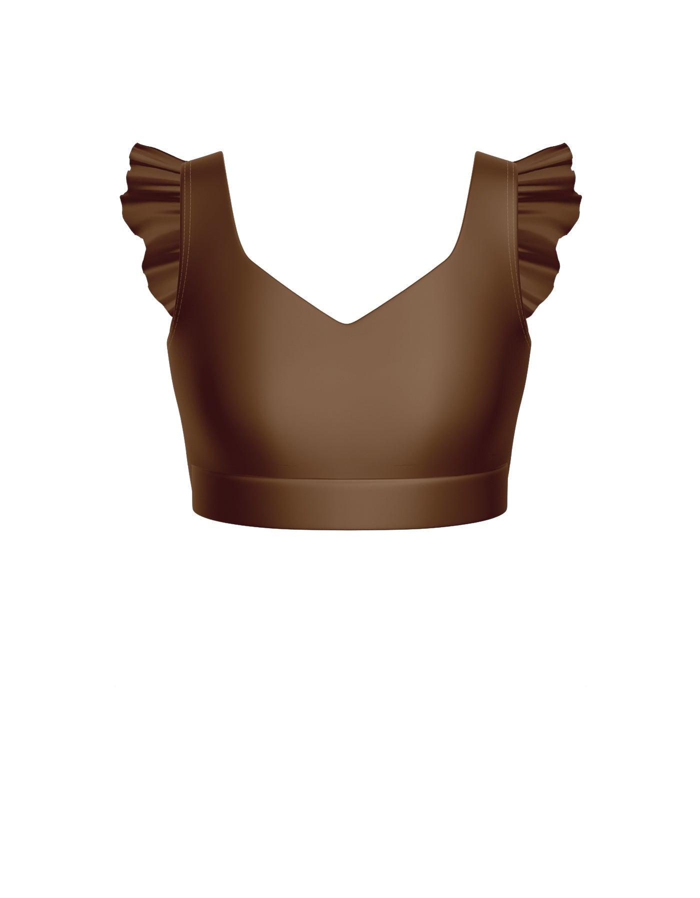 Solid Lycra Sweetheart Crop Top Gather Sleeve