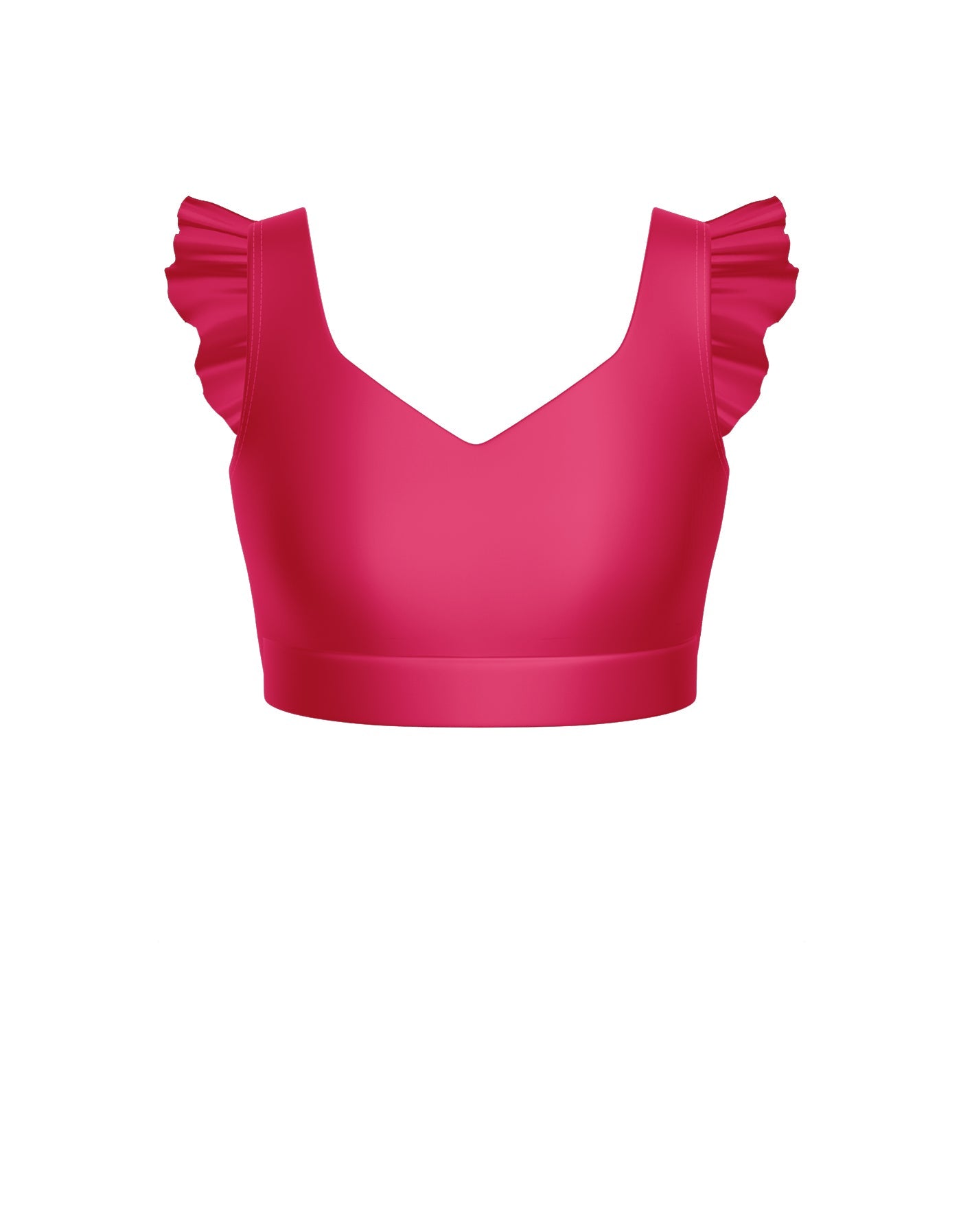 Solid Lycra Sweetheart Crop Top Gather Sleeve