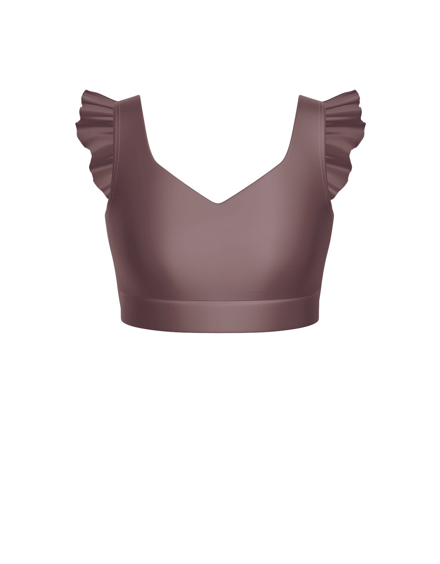Solid Lycra Sweetheart Crop Top Gather Sleeve