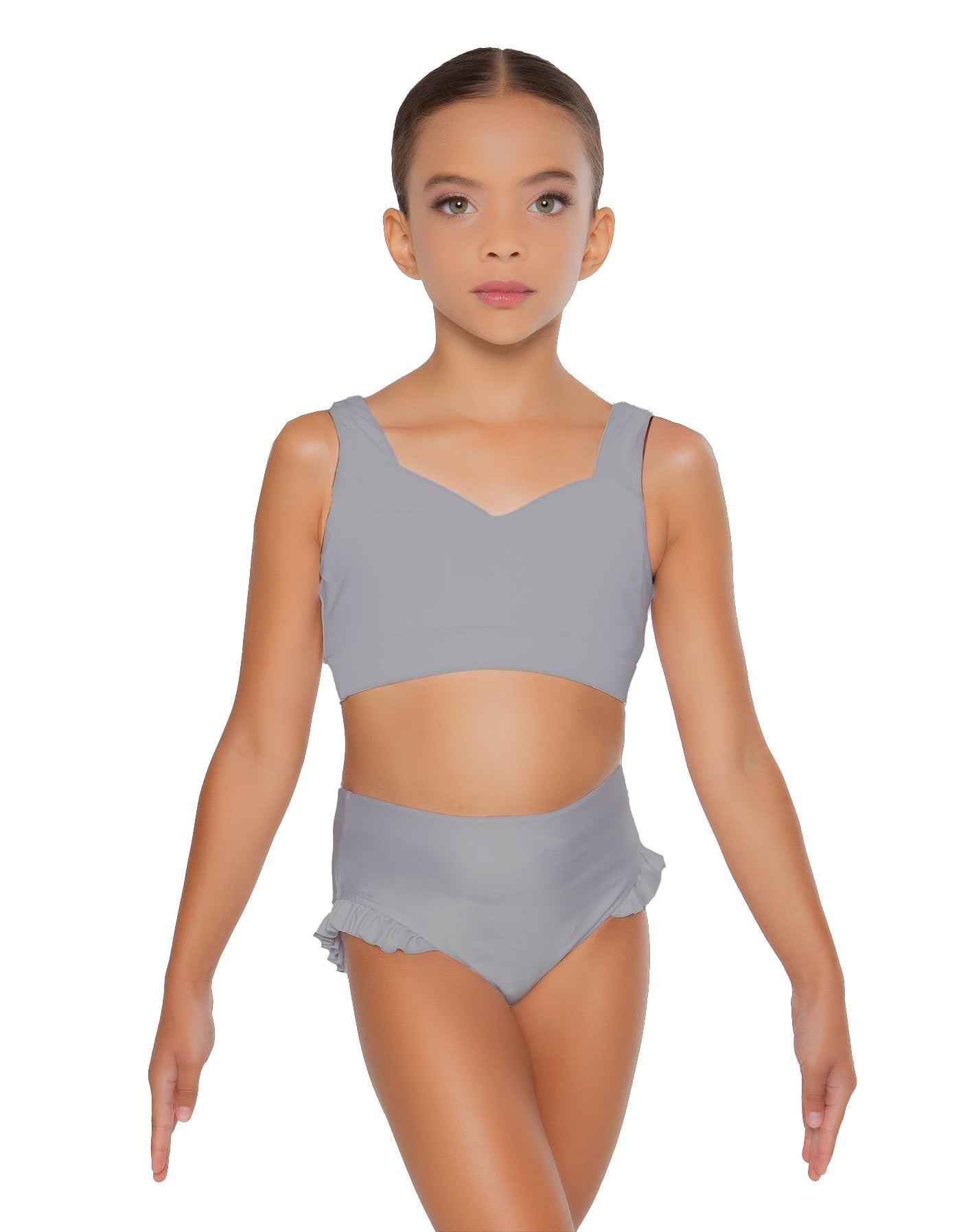 Solid Lycra Sweetheart Crop Top with Strap