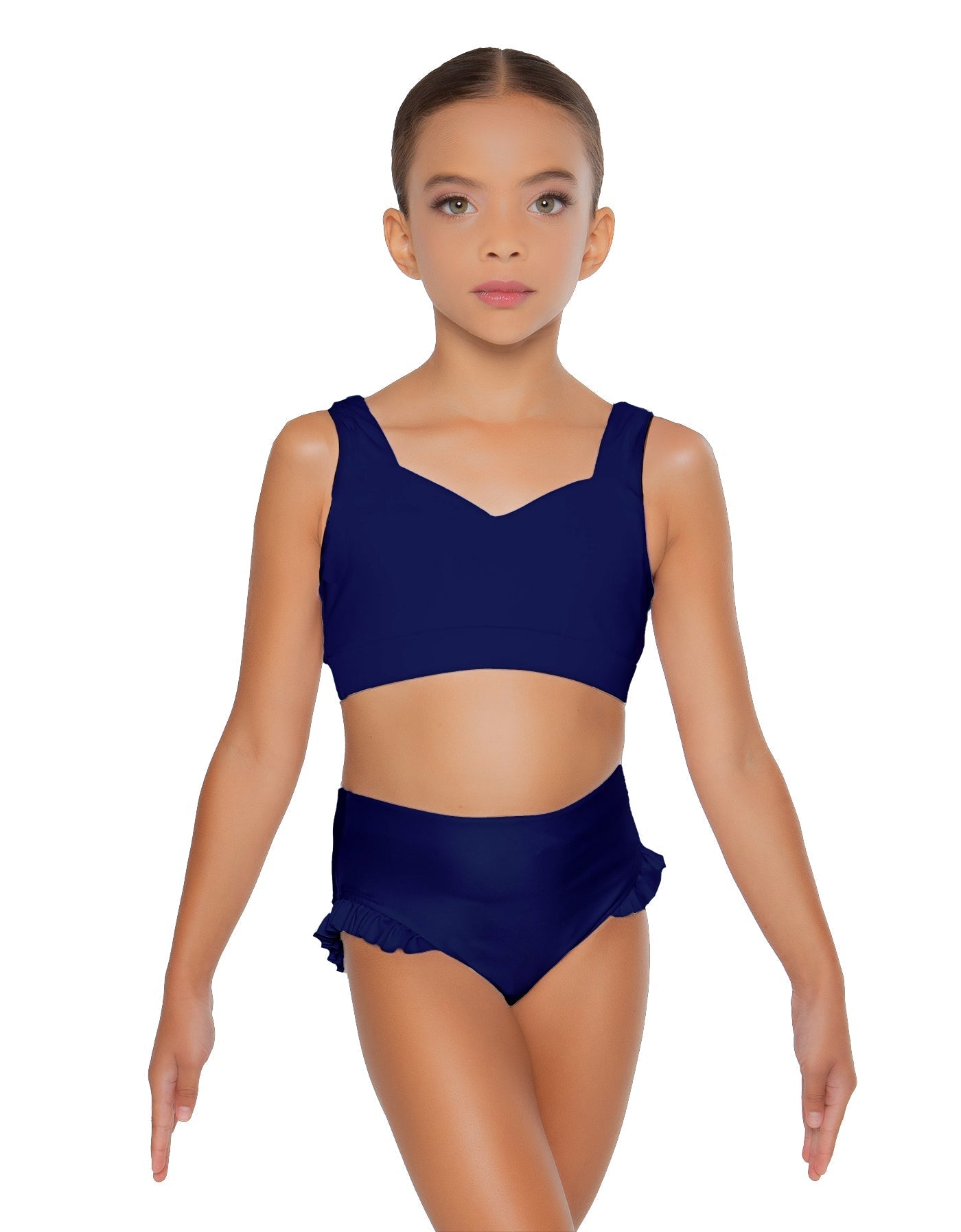 Solid Lycra Sweetheart Crop Top with Strap