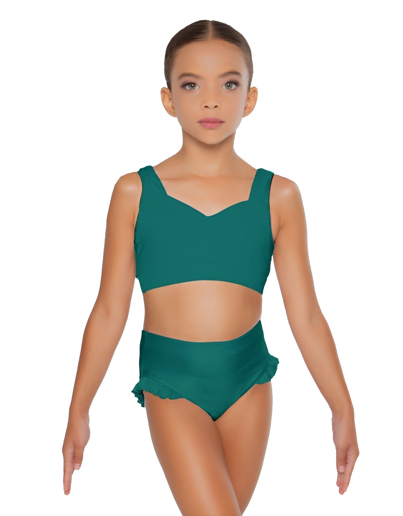 Solid Lycra Sweetheart Crop Top with Strap