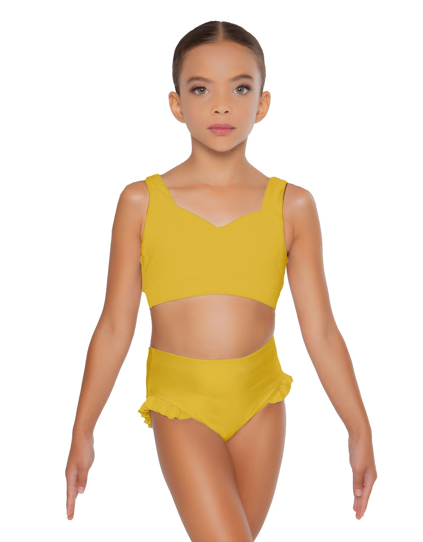 Solid Lycra Sweetheart Crop Top with Strap