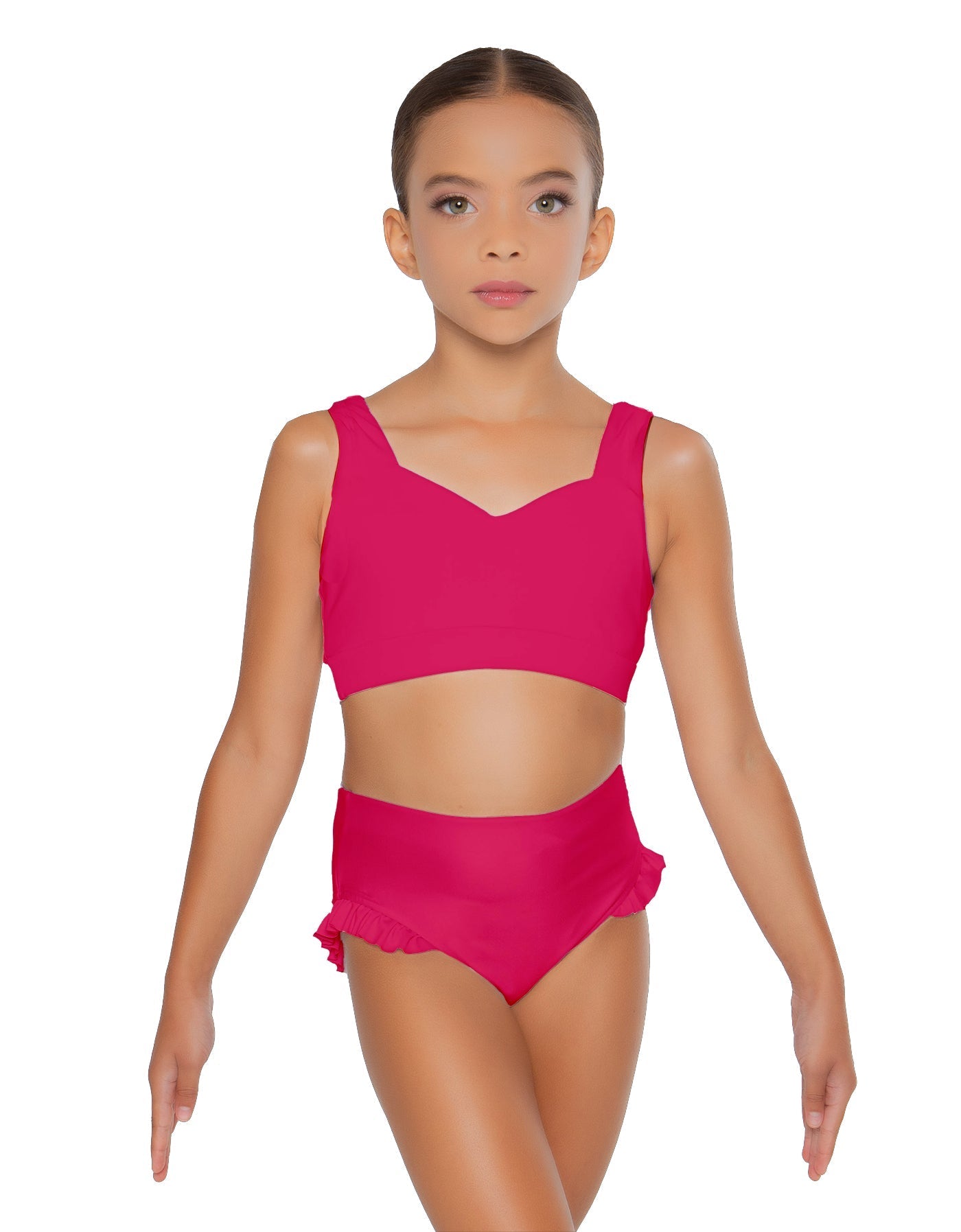 Solid Lycra Sweetheart Crop Top with Strap