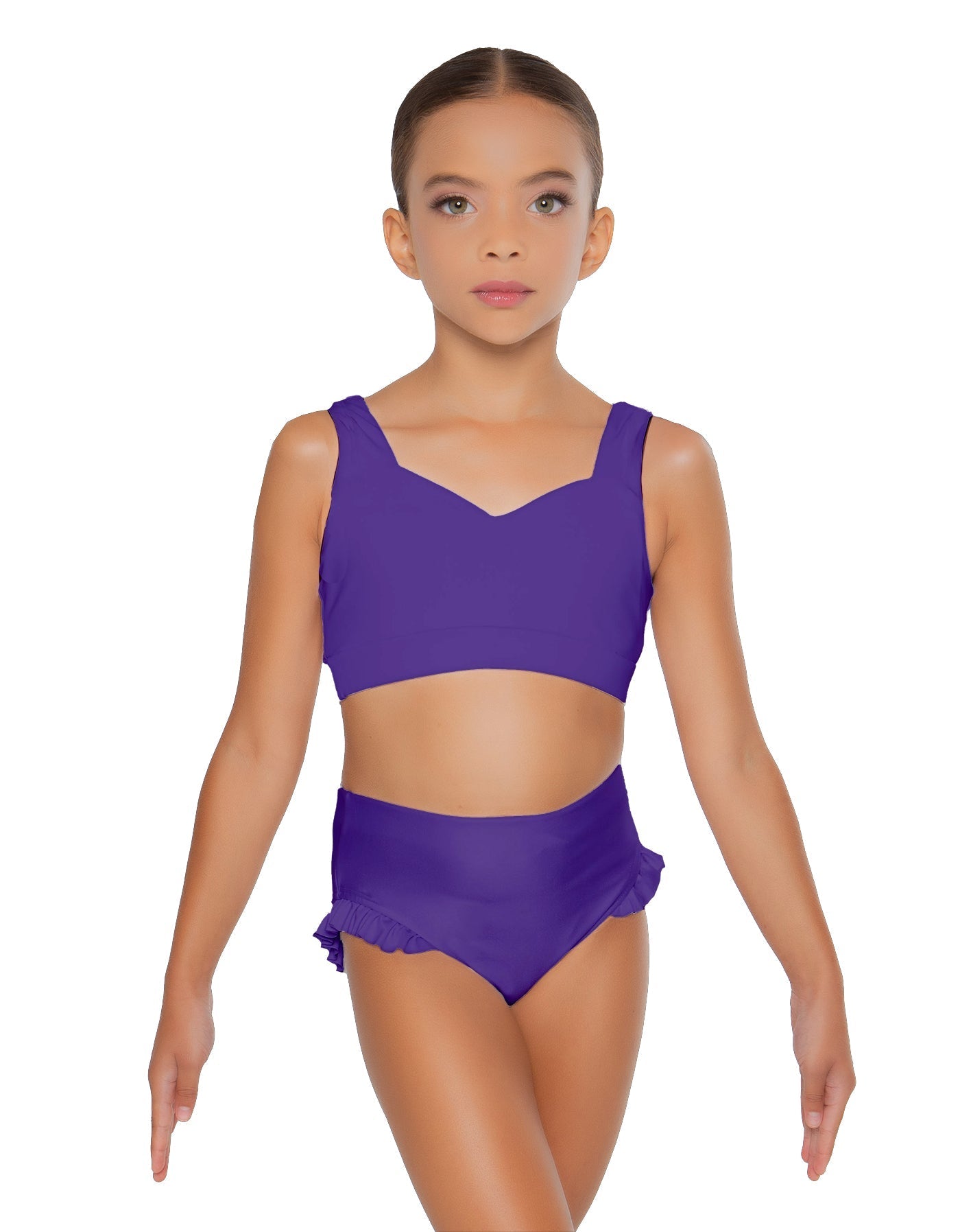 Solid Lycra Sweetheart Crop Top with Strap