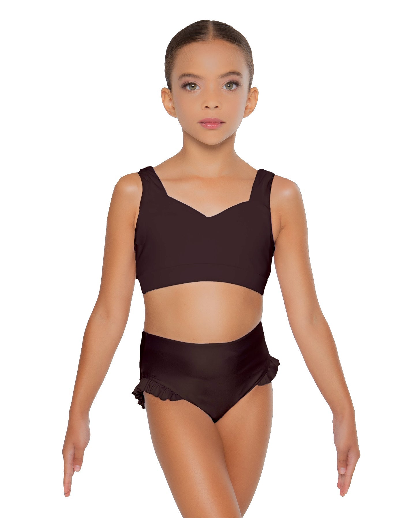 Solid Lycra Sweetheart Crop Top with Strap