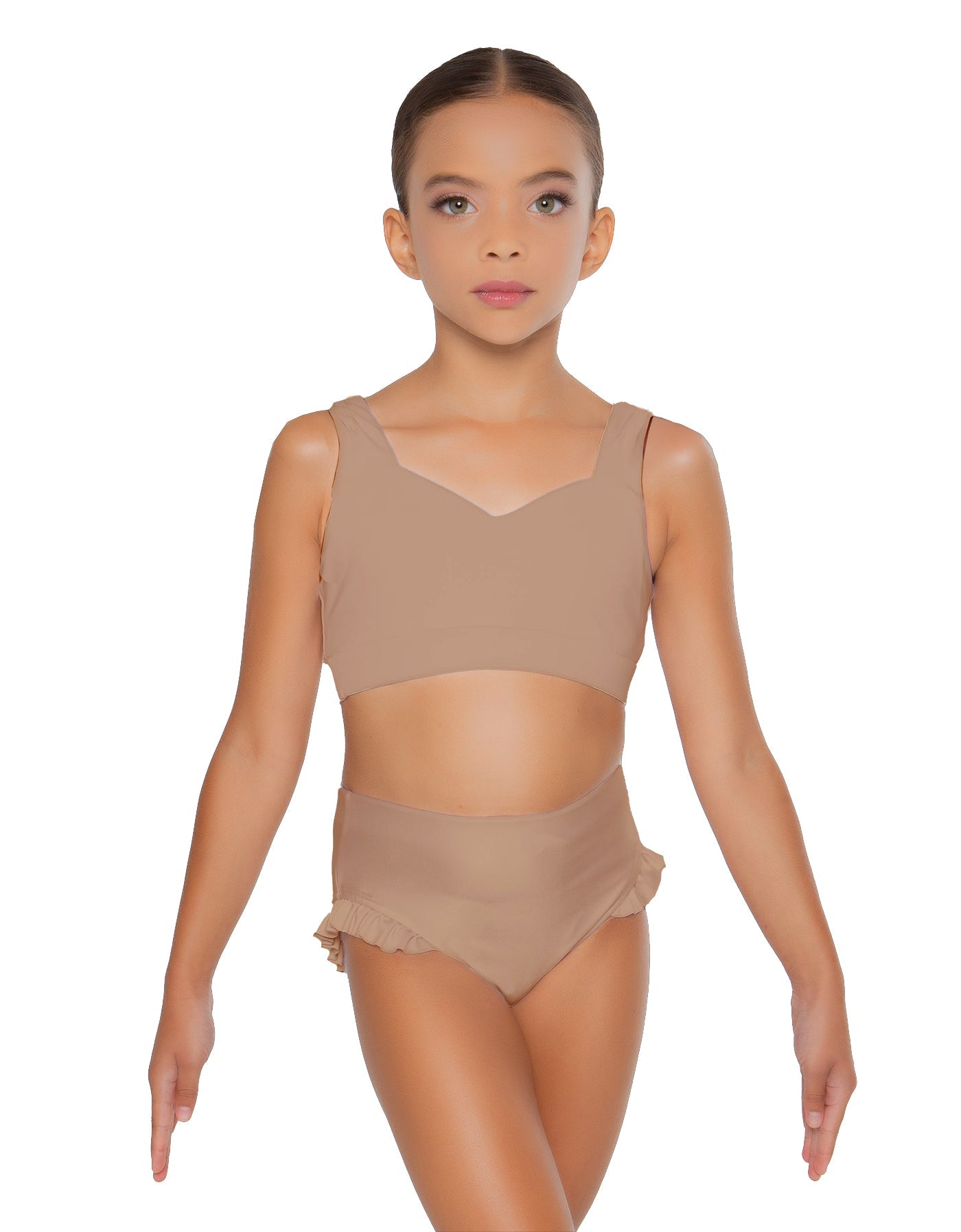 Solid Lycra Sweetheart Crop Top with Strap