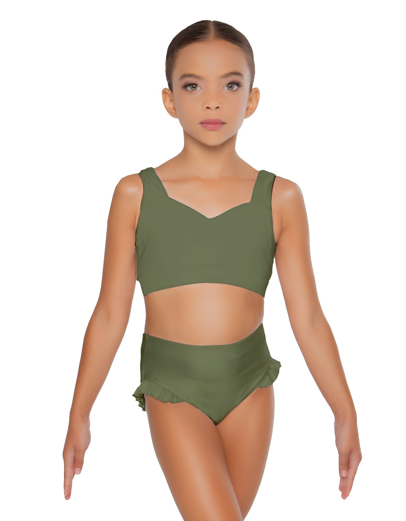 Solid Lycra Sweetheart Crop Top with Strap