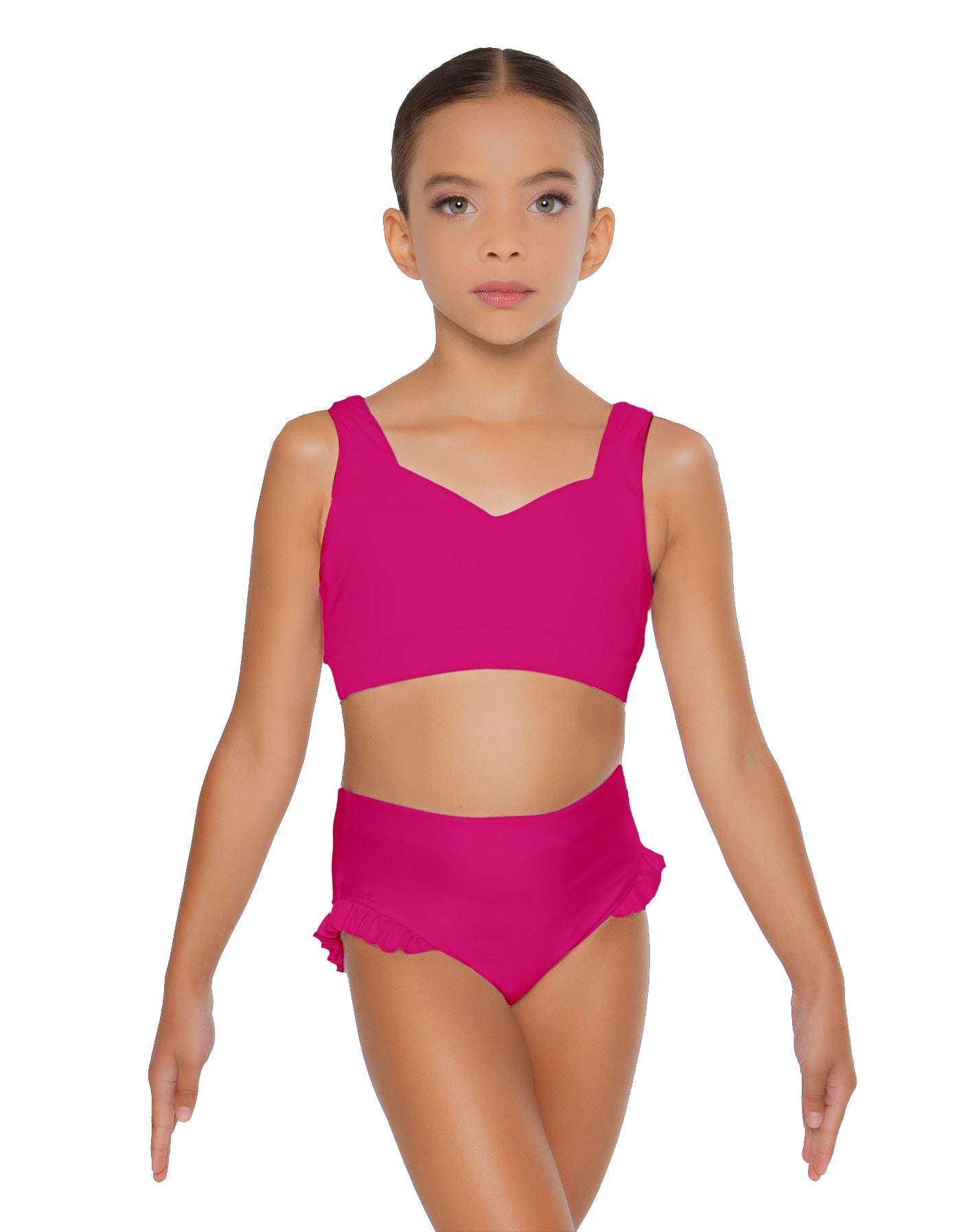Solid Lycra Sweetheart Crop Top with Strap