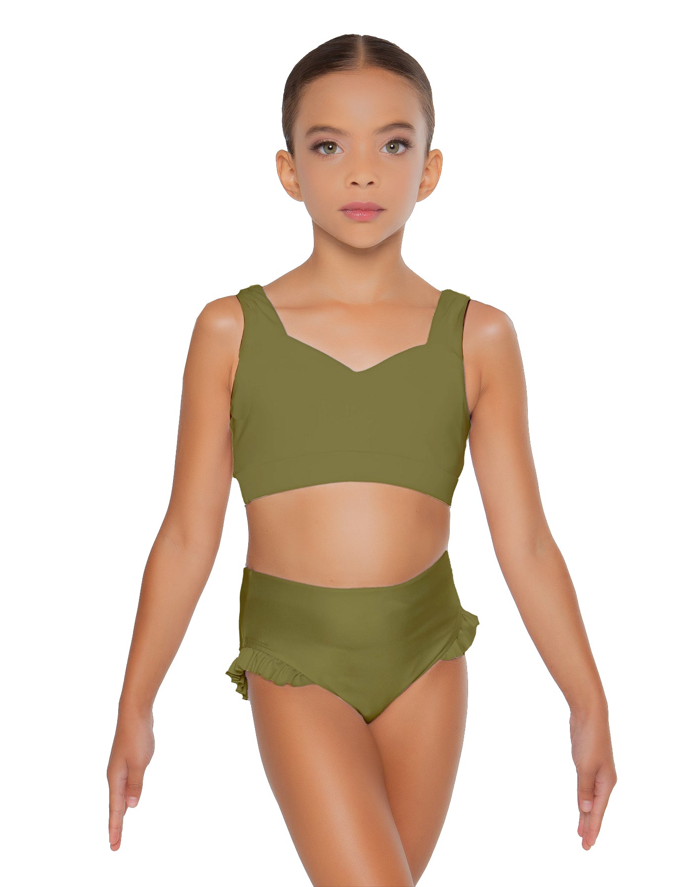 Solid Lycra Sweetheart Crop Top with Strap