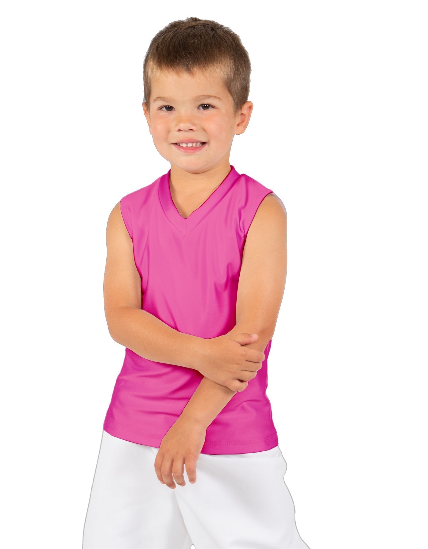 Solid Lycra Sleeveless Vneck Boys Tank