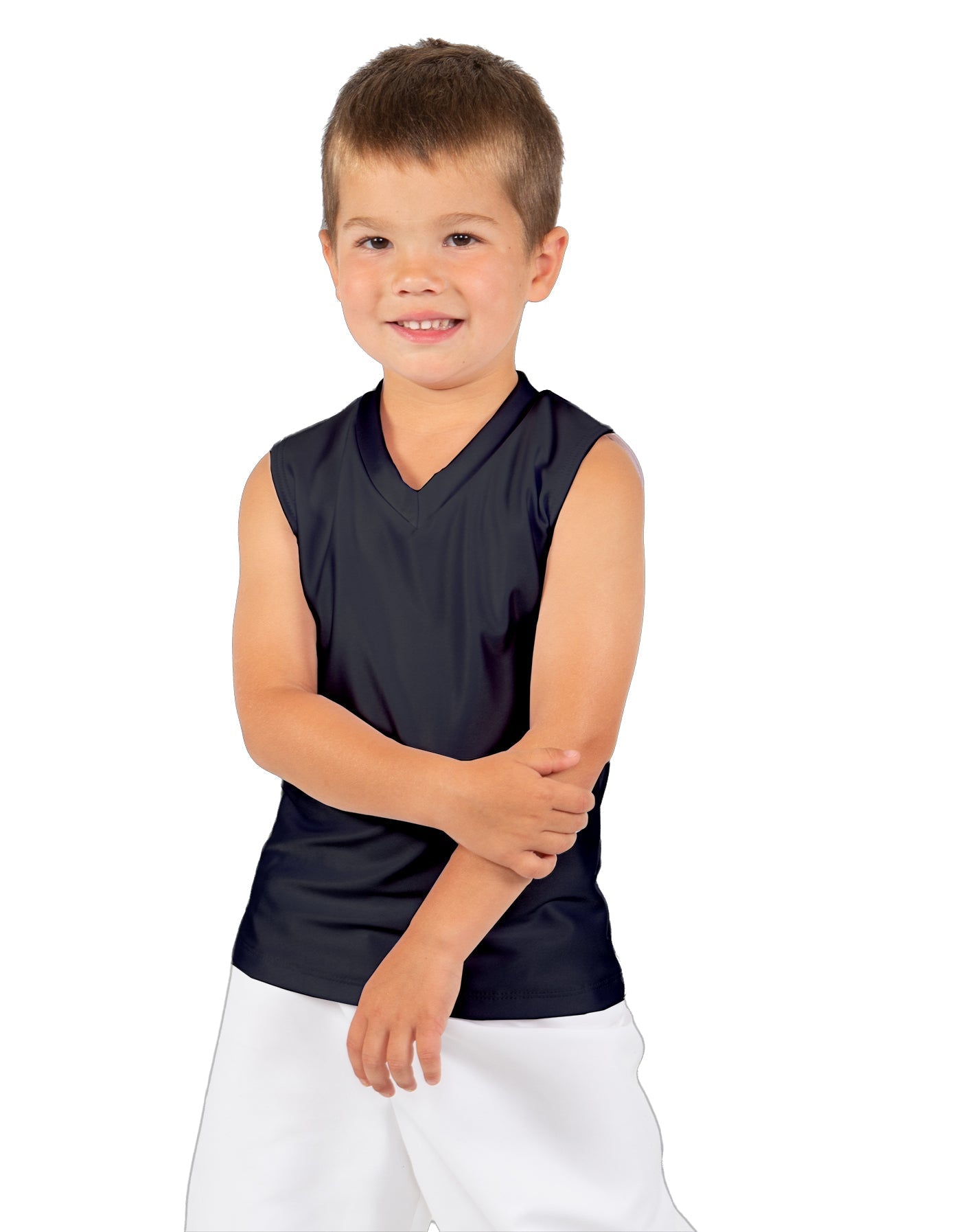 Solid Lycra Sleeveless Vneck Boys Tank