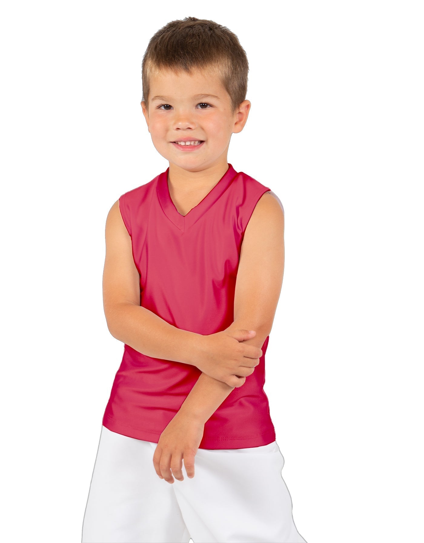 Solid Lycra Sleeveless Vneck Boys Tank