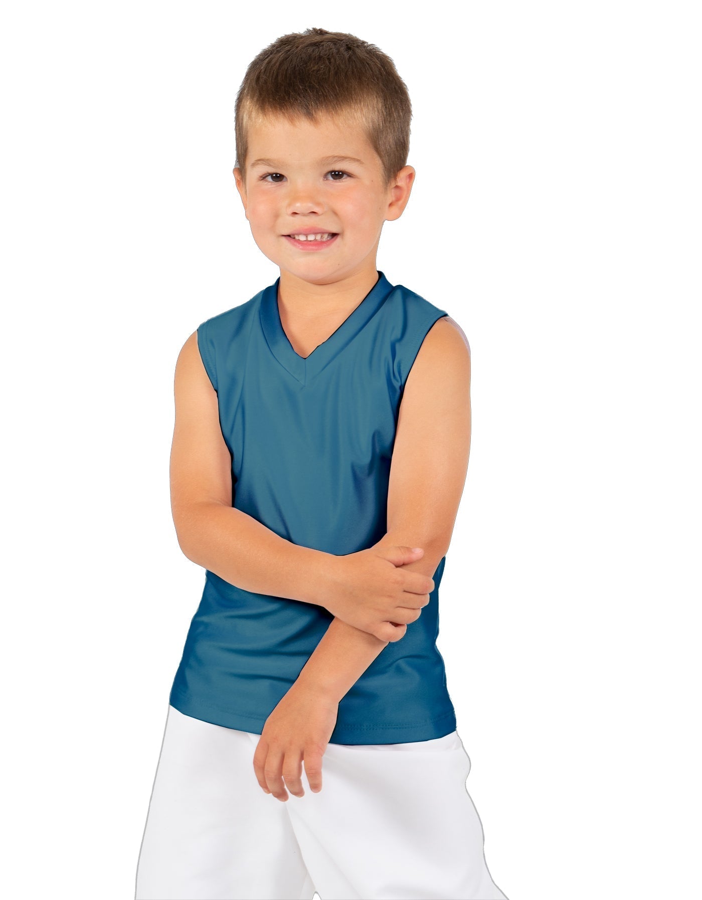 Solid Lycra Sleeveless Vneck Boys Tank