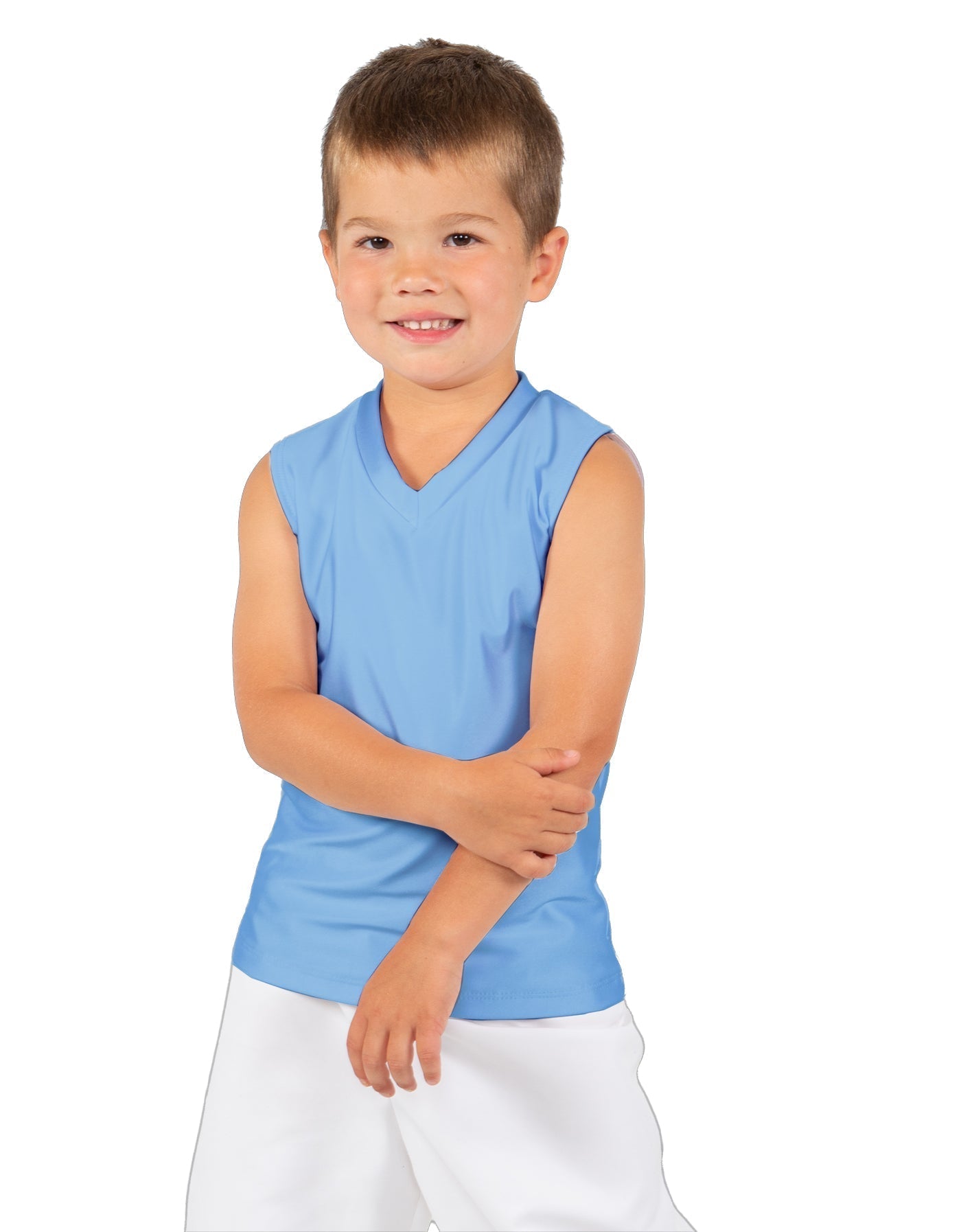 Solid Lycra Sleeveless Vneck Boys Tank