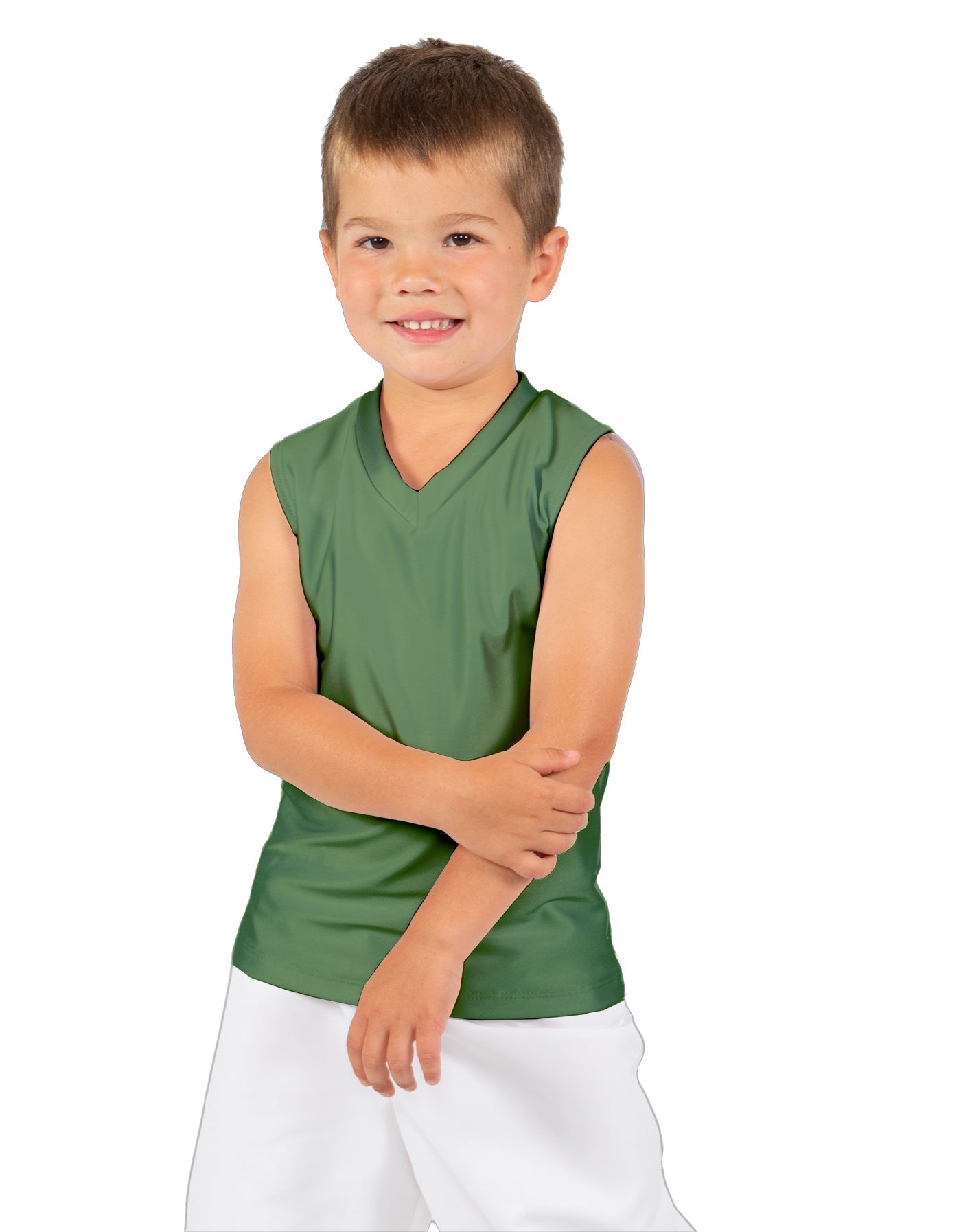 Solid Lycra Sleeveless Vneck Boys Tank