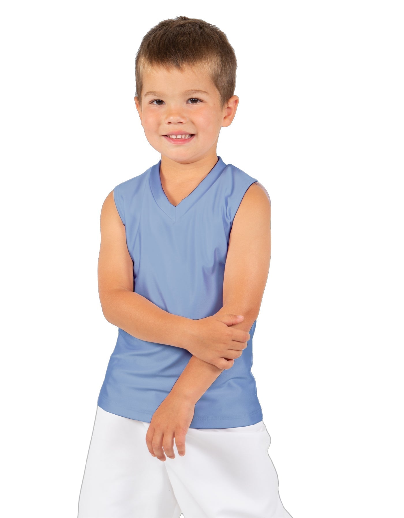 Solid Lycra Sleeveless Vneck Boys Tank