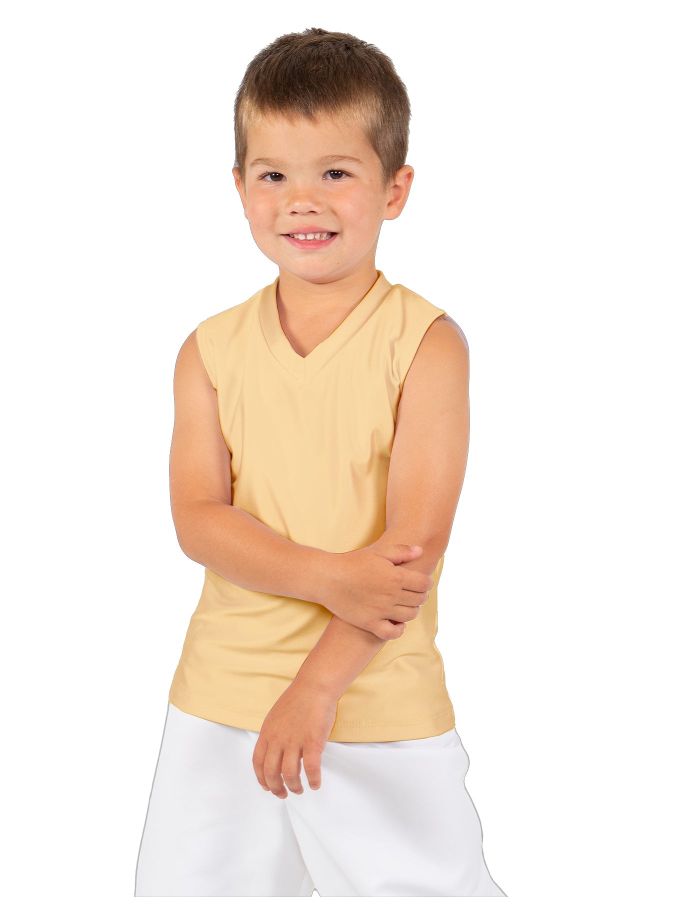 Solid Lycra Sleeveless Vneck Boys Tank