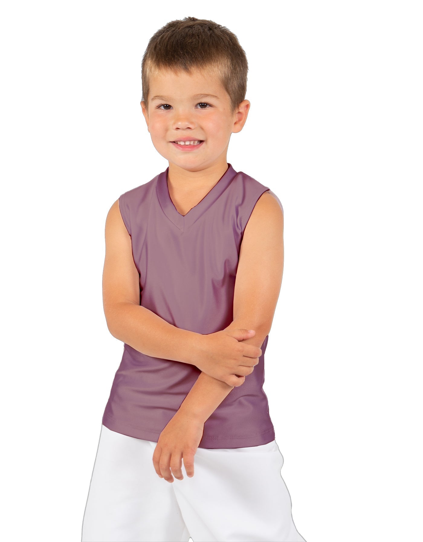 Solid Lycra Sleeveless Vneck Boys Tank