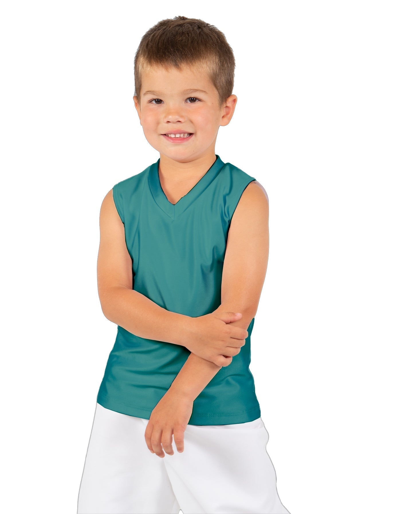 Solid Lycra Sleeveless Vneck Boys Tank