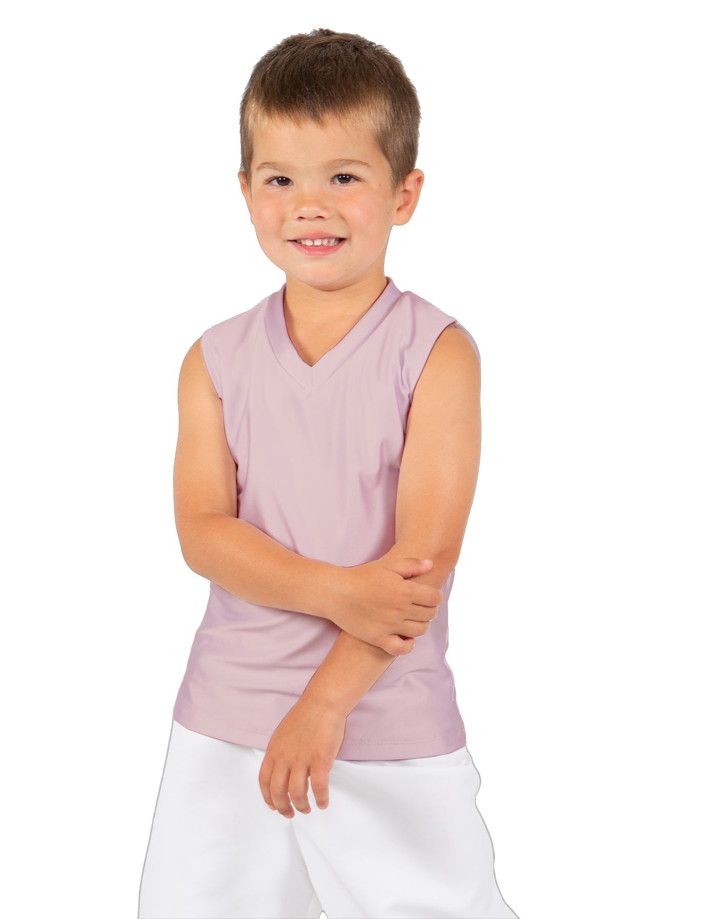 Solid Lycra Sleeveless Vneck Boys Tank