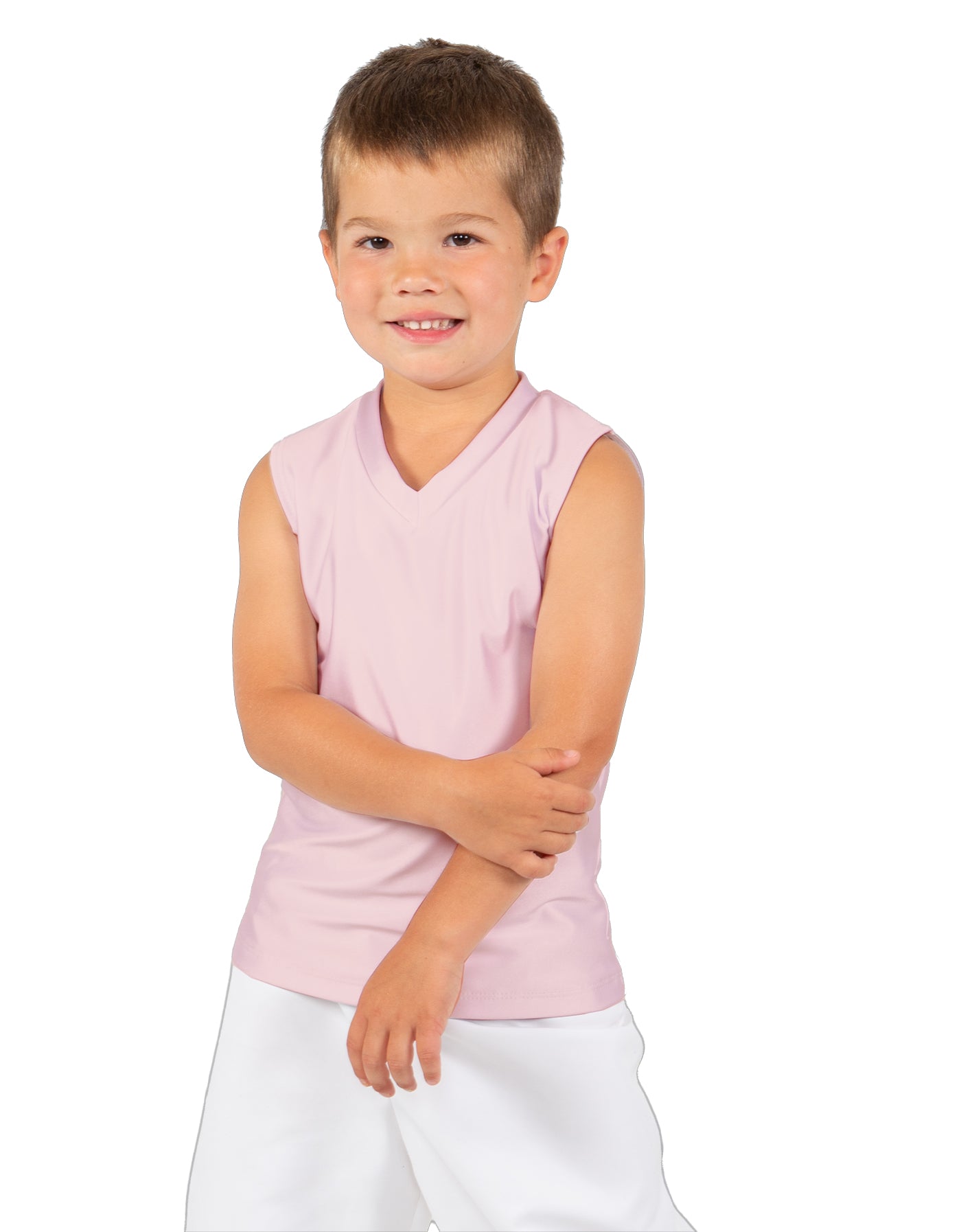 Solid Lycra Sleeveless Vneck Boys Tank