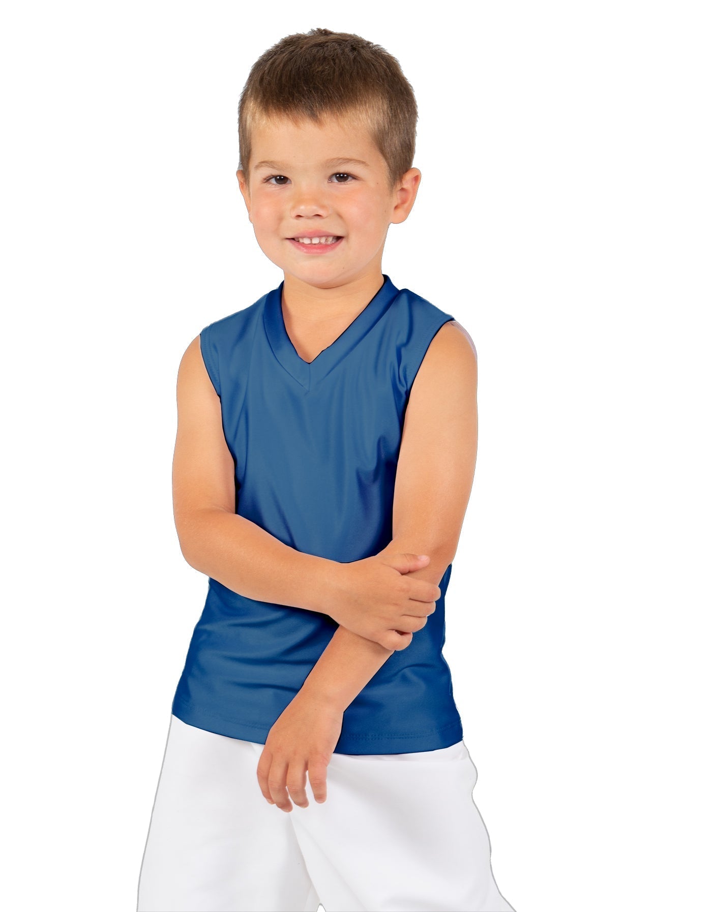 Solid Lycra Sleeveless Vneck Boys Tank