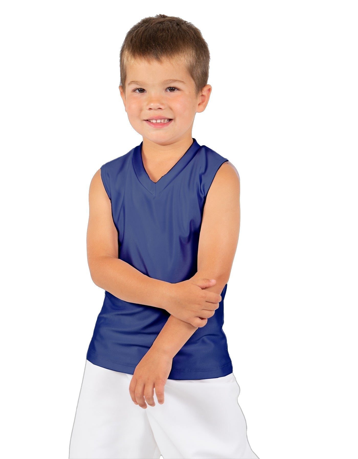 Solid Lycra Sleeveless Vneck Boys Tank