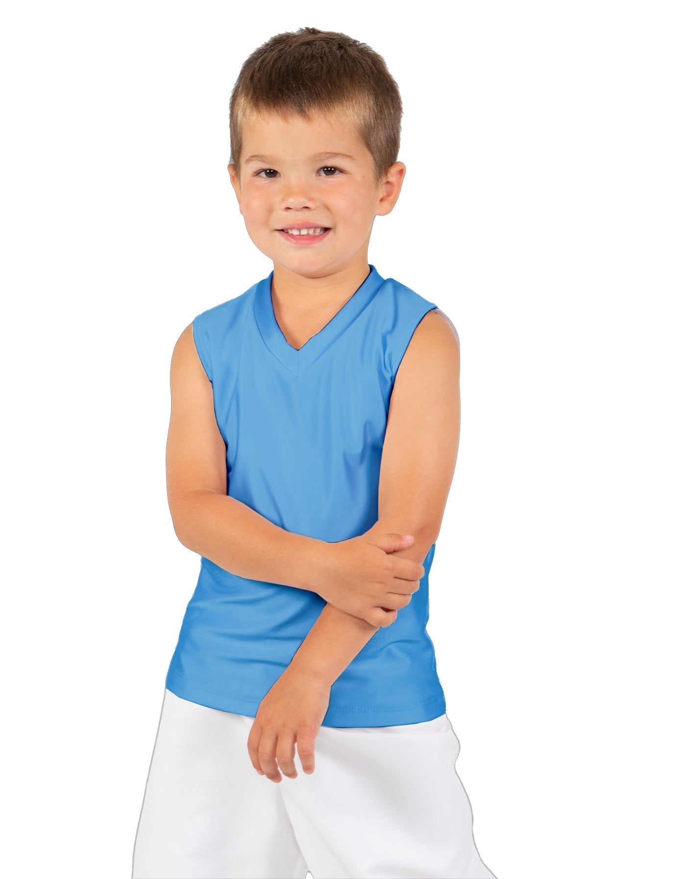 Solid Lycra Sleeveless Vneck Boys Tank